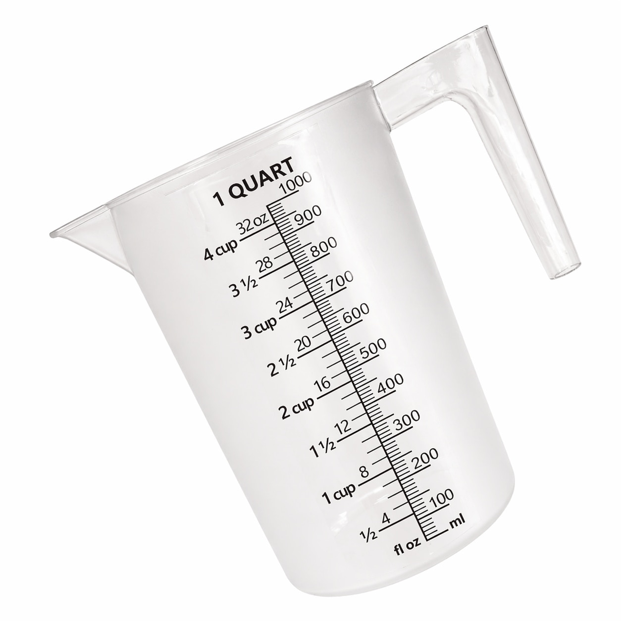 Etokfoks  Clear Plastic Measuring Cup Set with Handle Chemical Resistant Triple Scale for Liquid Mixing Pouring 1000ml