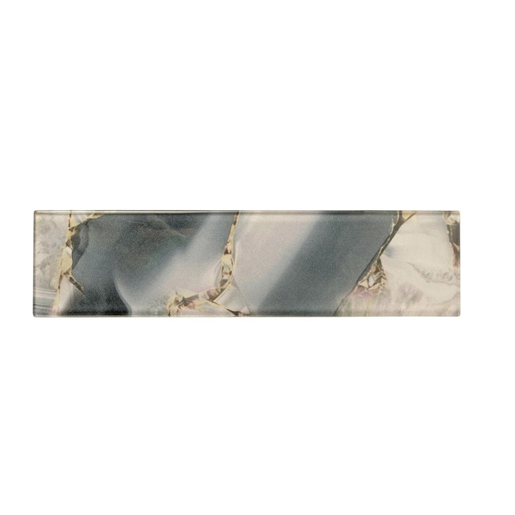 Apollo Tile Carnelian Gray 3-in x 12-in Glossy Glass Floor and Wall Tile (5-sq. ft/ Carton)