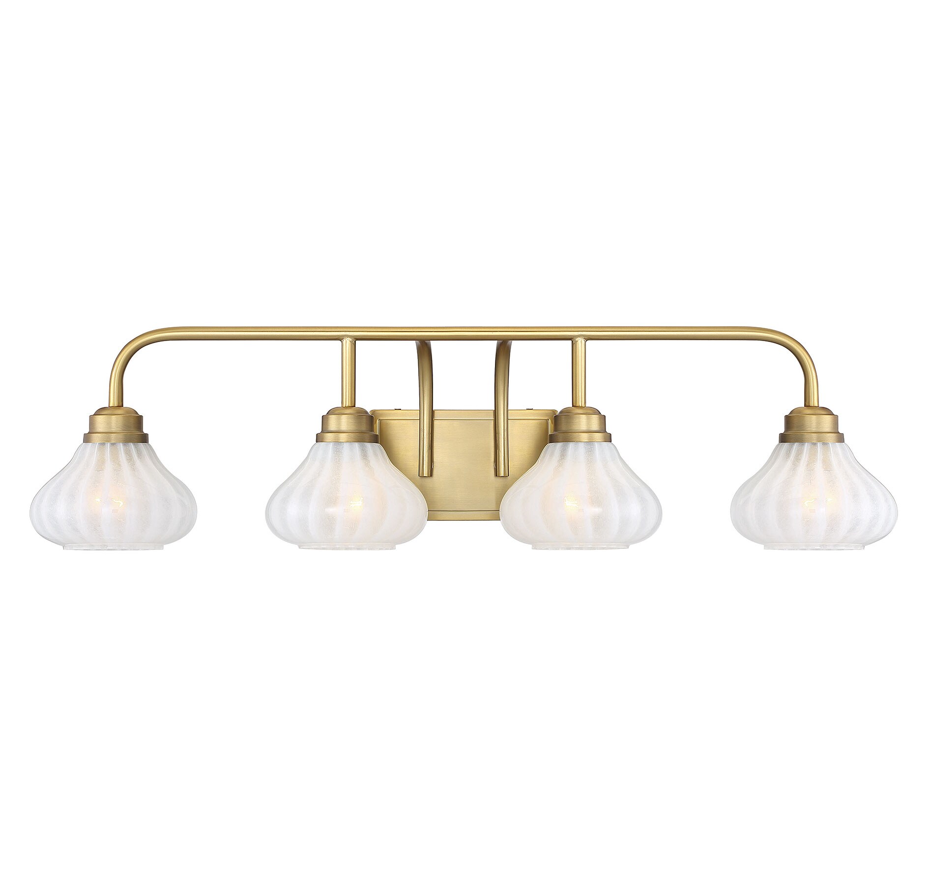  LW-SH637614 33.87-in 4-Light Warm Brass Transitional Vanity Light Bar