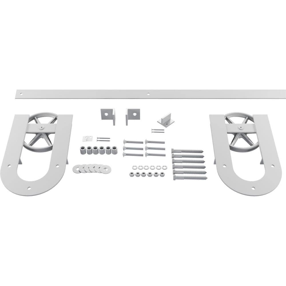 Goldberg Brothers GB600146H2WRW 72-in Rocket White Indoor Horseshoe Single Double Barn door hardware kit