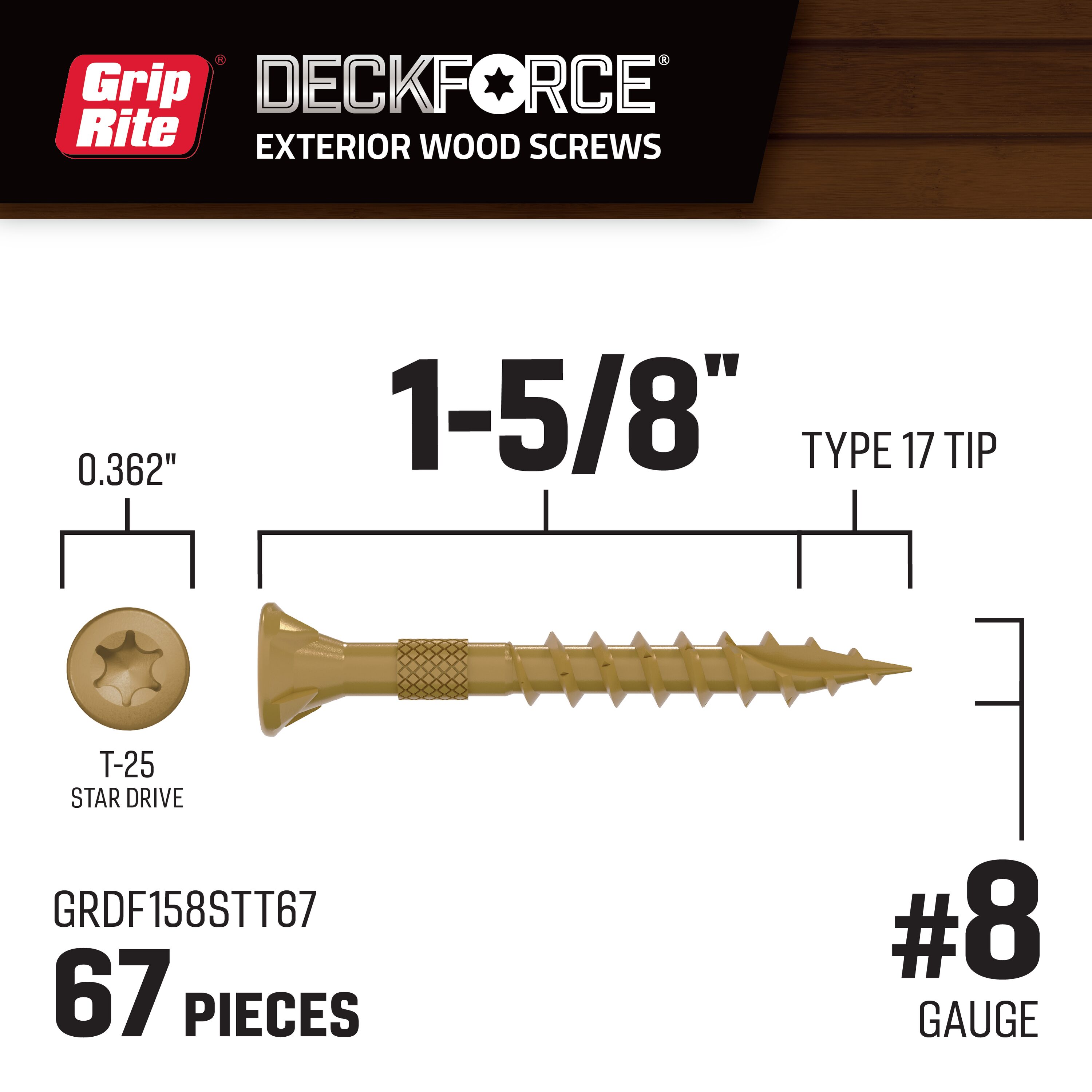 DeckForce by Grip Rite GRDF158STT67 Deck-Screws - View #2