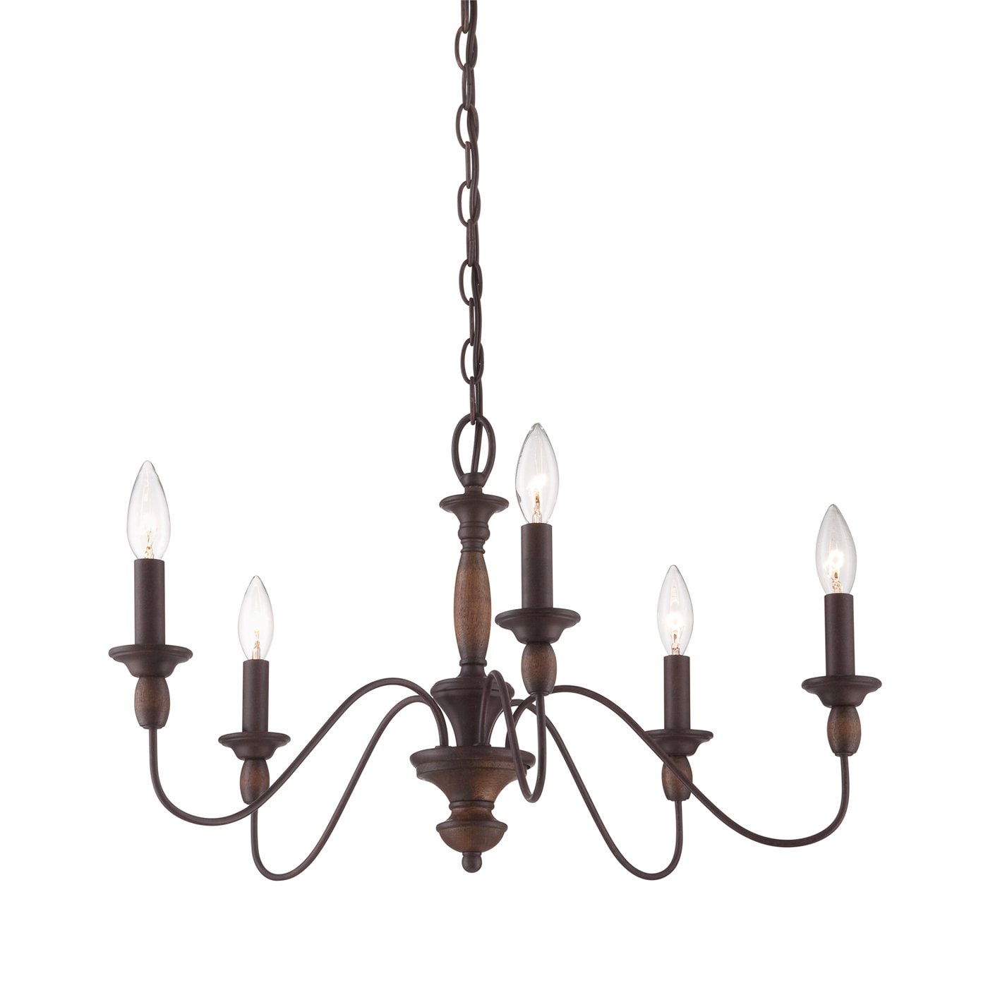 Quoizel Holbrook 5-Light Iron Gate Traditional Damp Rated Chandelier in ...