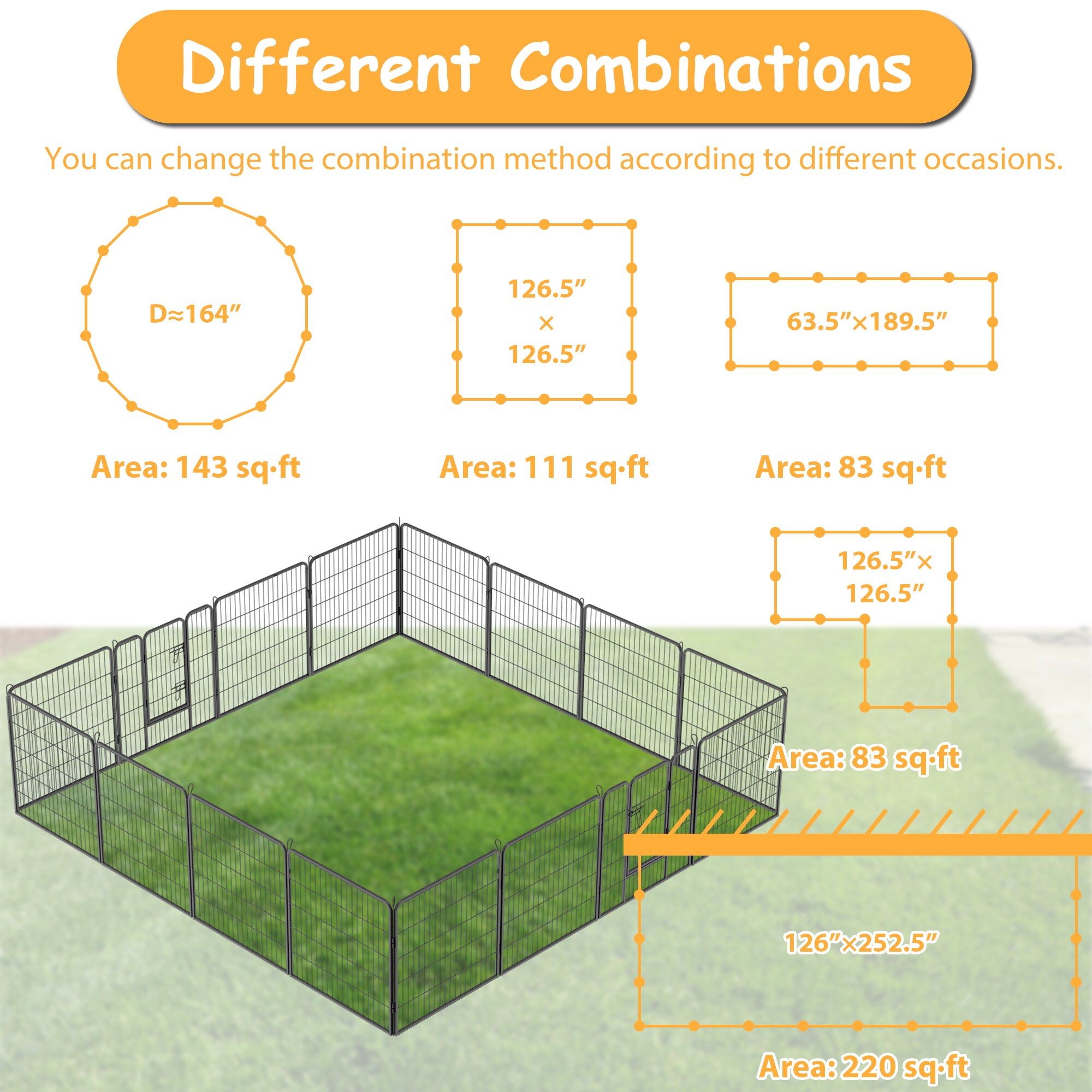 Kahomvis AOSM-QPW2-803 Dog-Pens - View #4