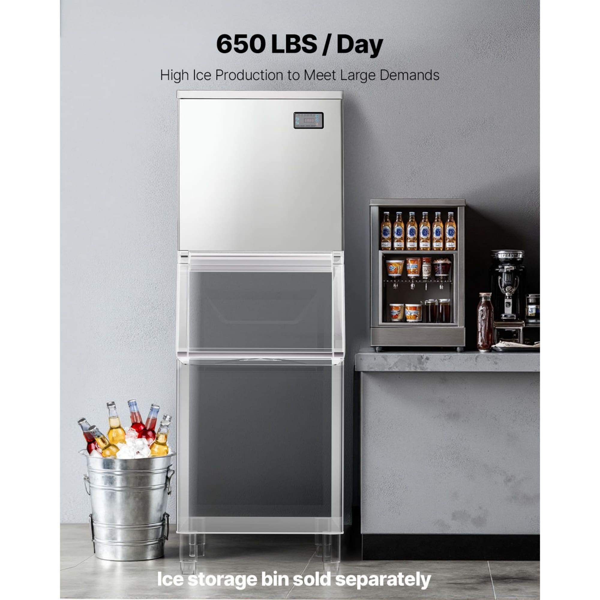Lirago Commercial Ice Maker Machine Head 650 Lbs/Day Stainless Steel Ice Machine with Scheduled Ice-Making Self-Cleaning Adjustable Thickness Ideal for Restaurant Bar Cafe Hotel Head Only Sansujyuku sansujyuku.com