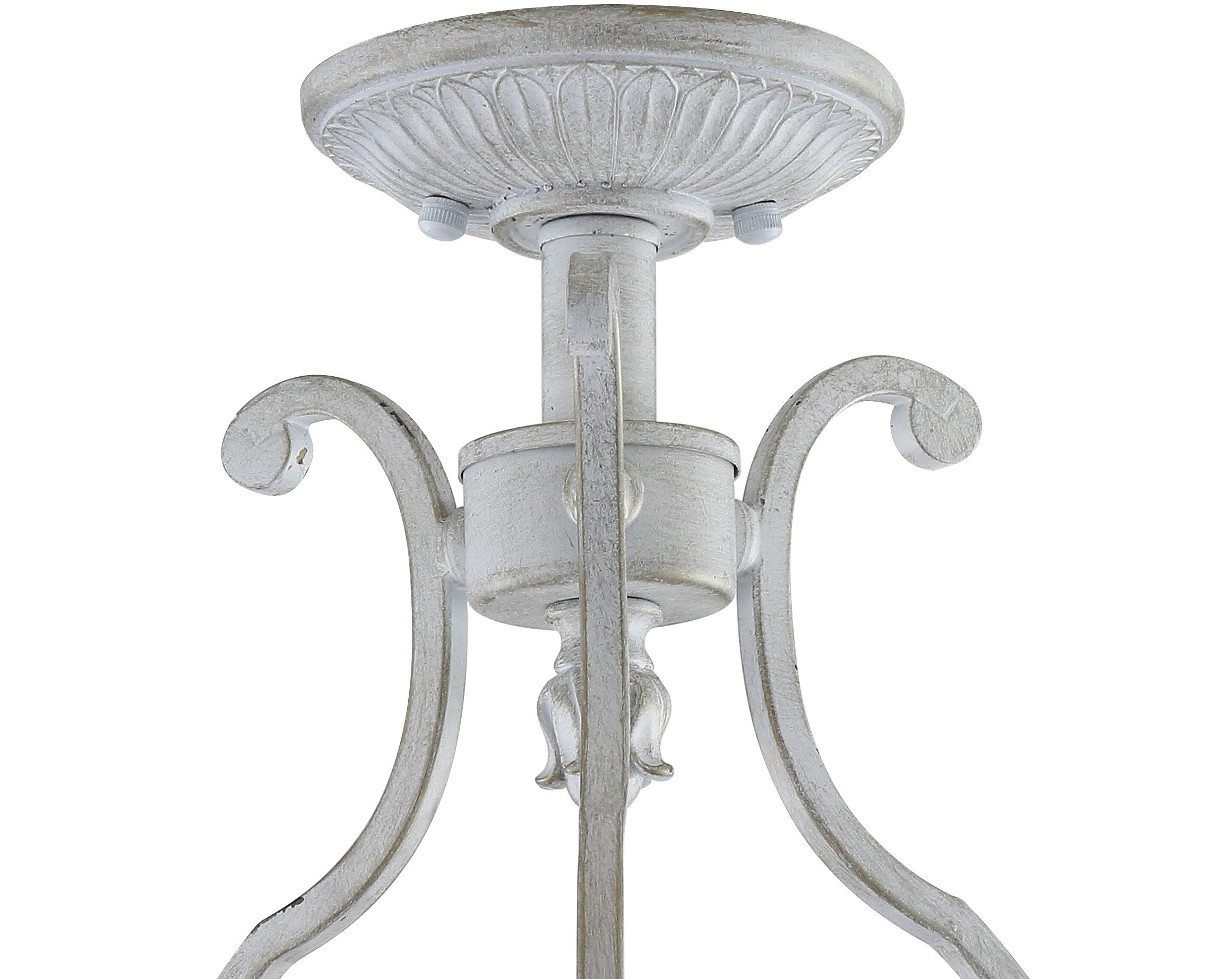 Antique White Metal LED Semi-Flush Mount Light