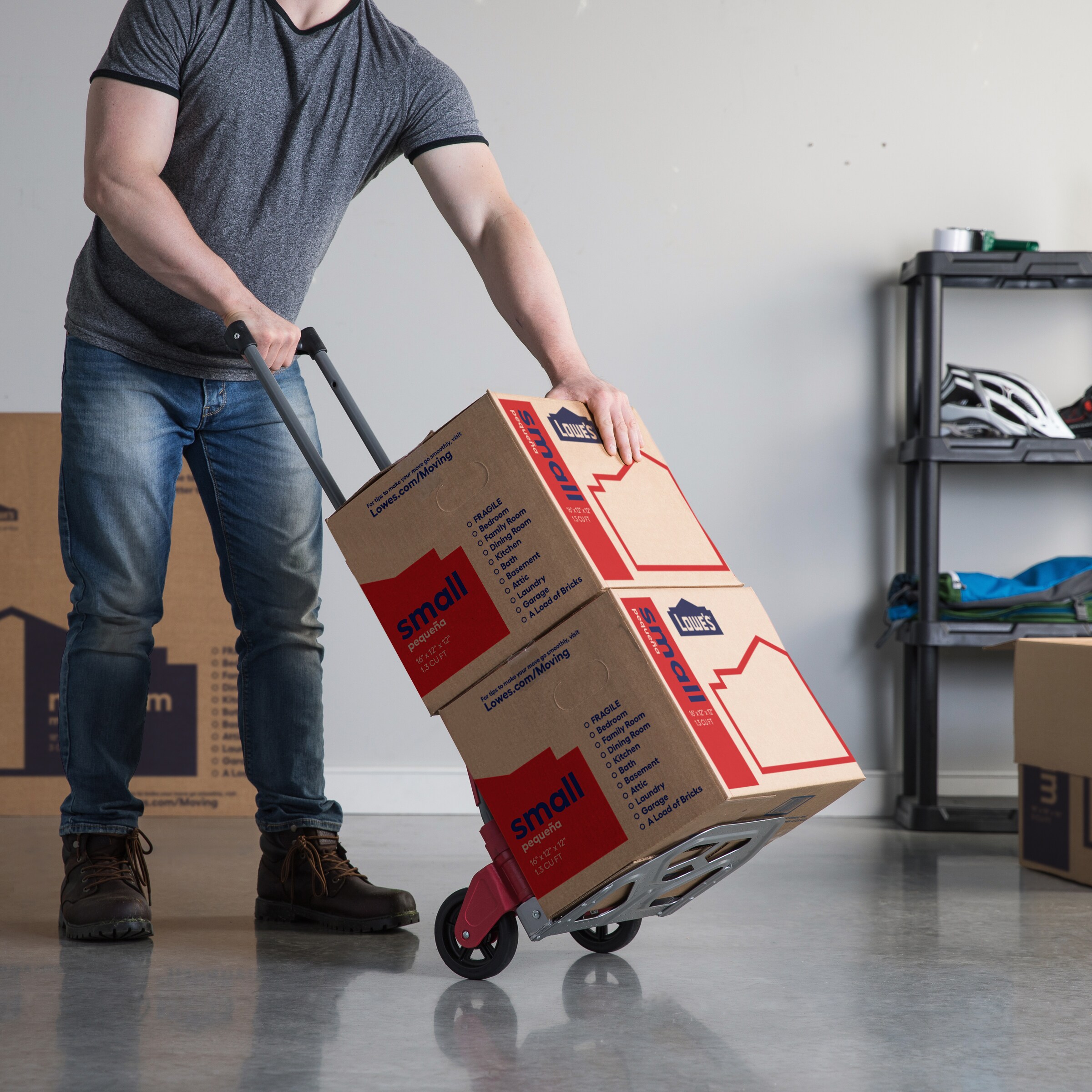 Milwaukee 150-lb Capacity 2-Wheel Red Steel Folding Hand Truck