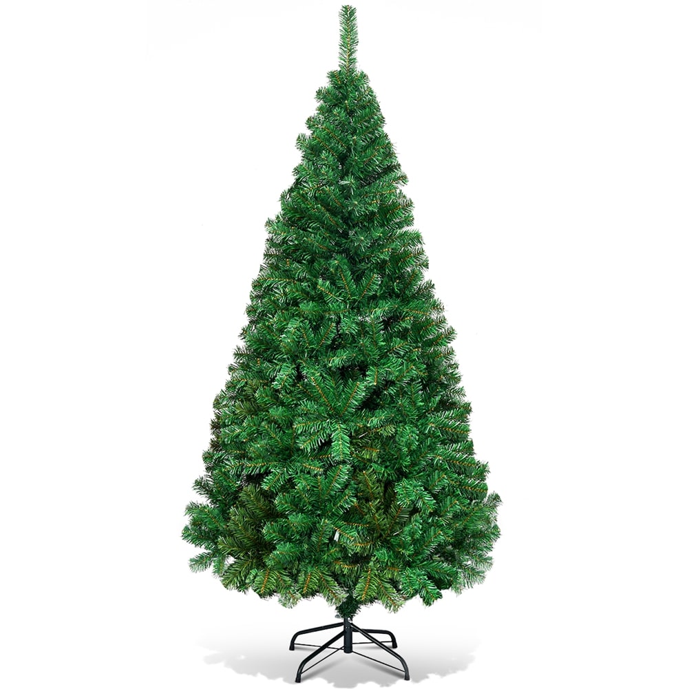 Costway -  6Ft Artificial PVC Christmas Tree Stand Indoor Outdoor Green