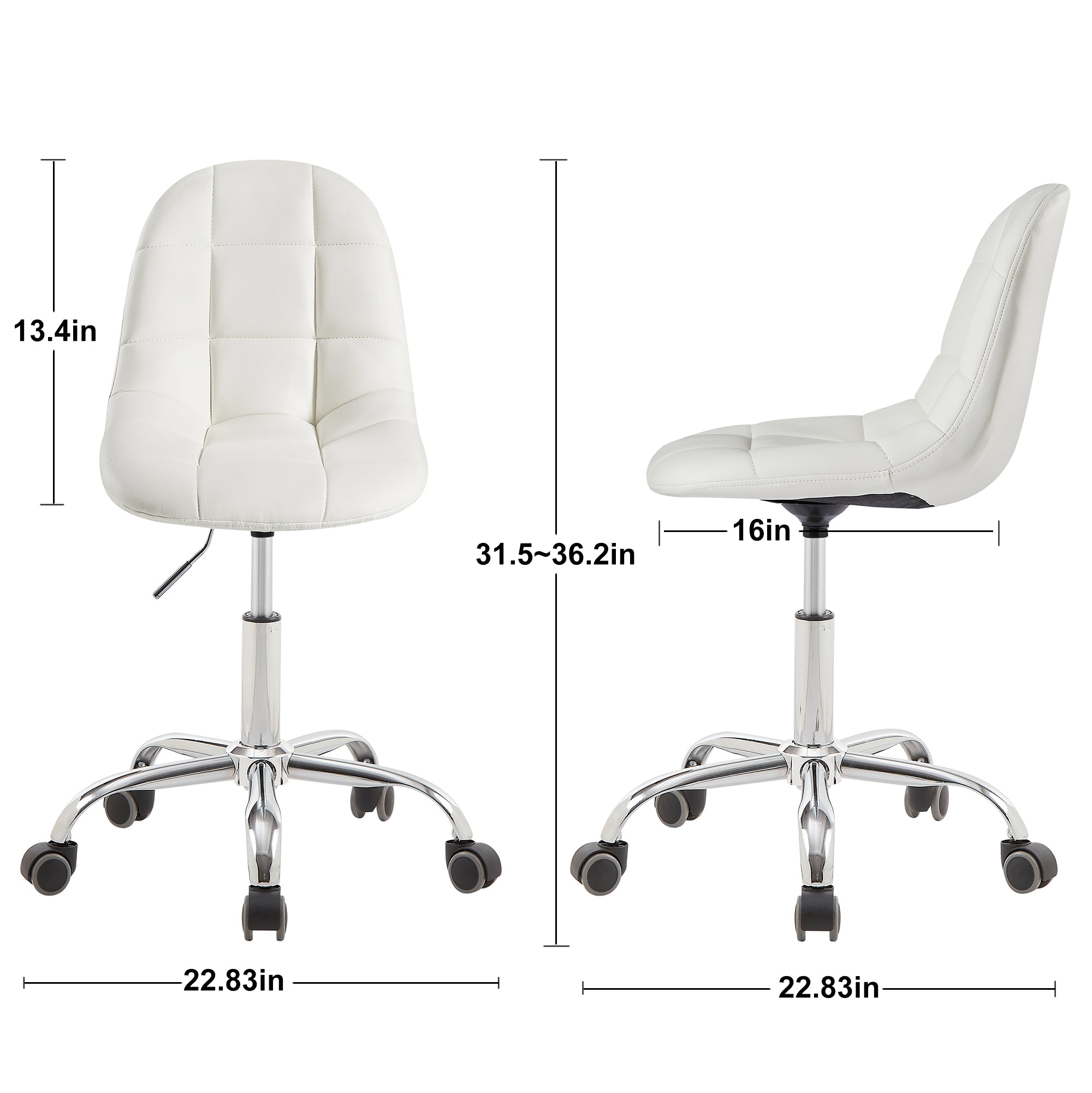 Vecelo LOE-OC03-WHT Office-Chairs - View #3