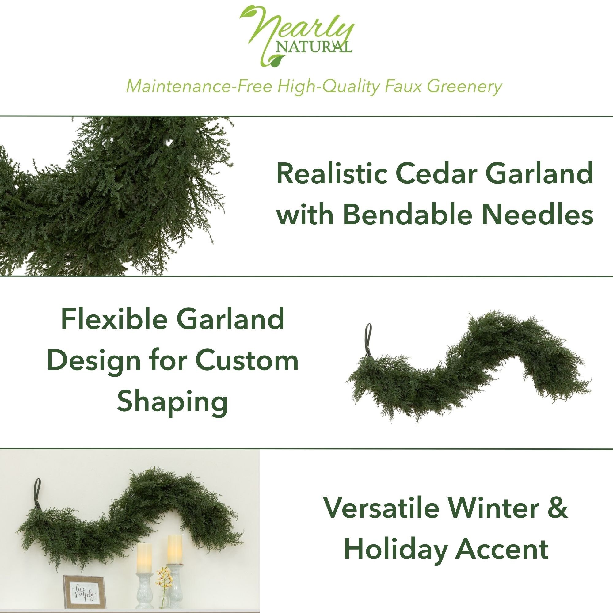 Nearly Natural 4953 Artificial-Christmas-Garland - View #3