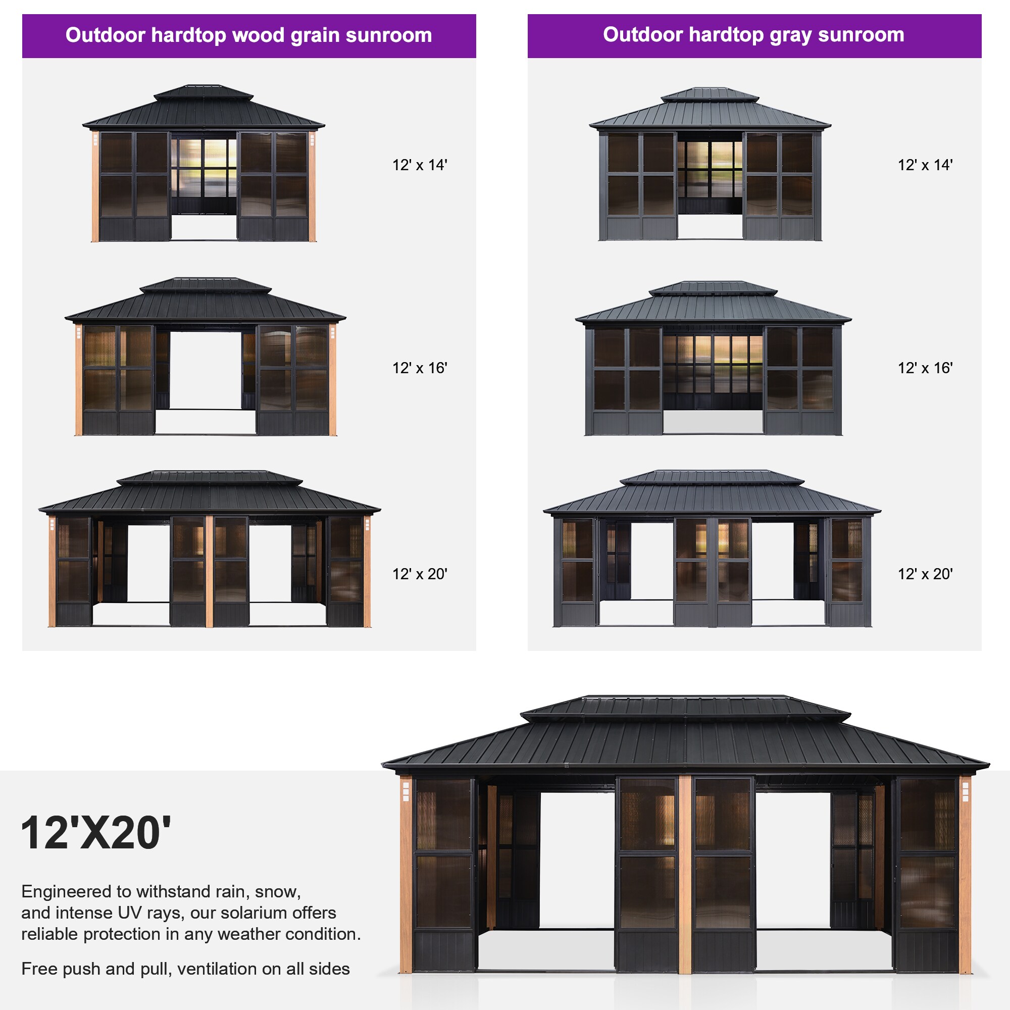 PURPLE LEAF LS06SRW1220 Wood-Resin-Gazebos - View #16