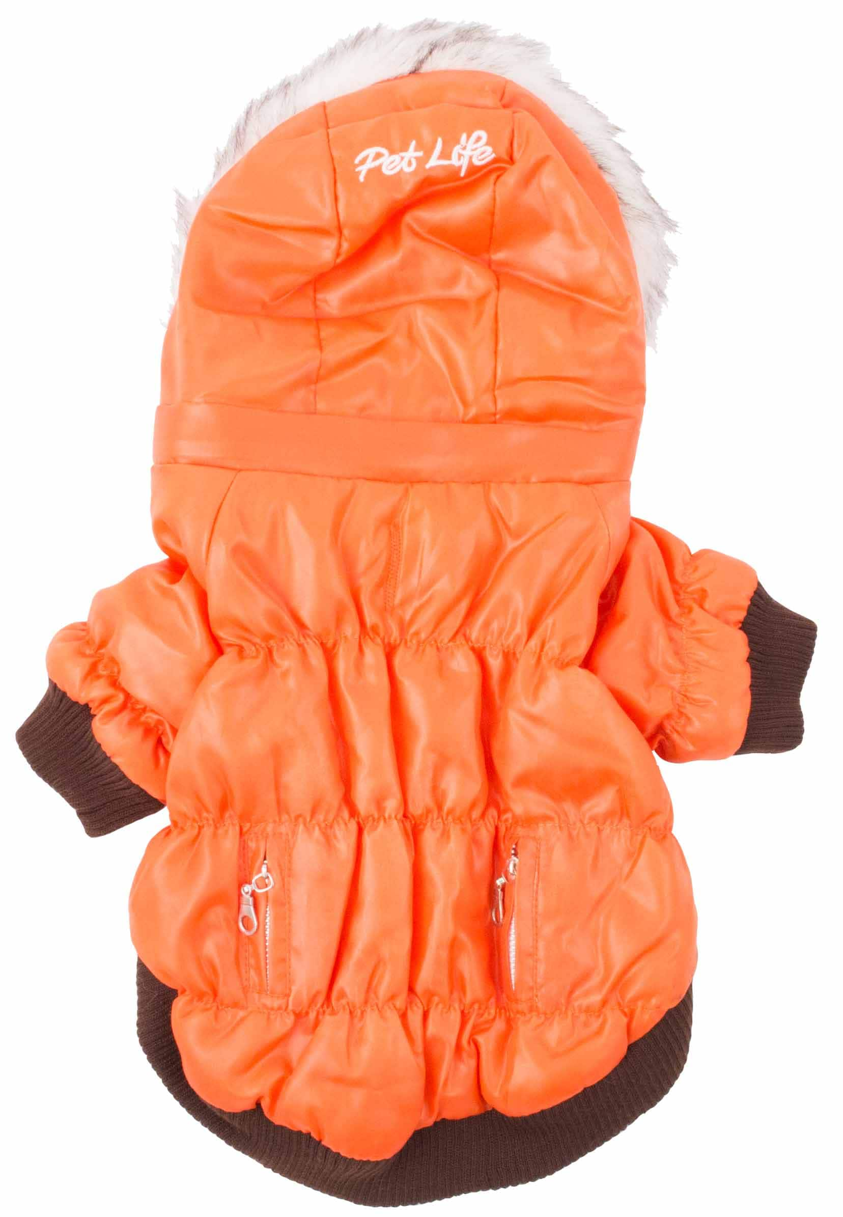 Pet Life Metallic Orange Pet Parka Coat for Small Dogs and Cats - Water ...