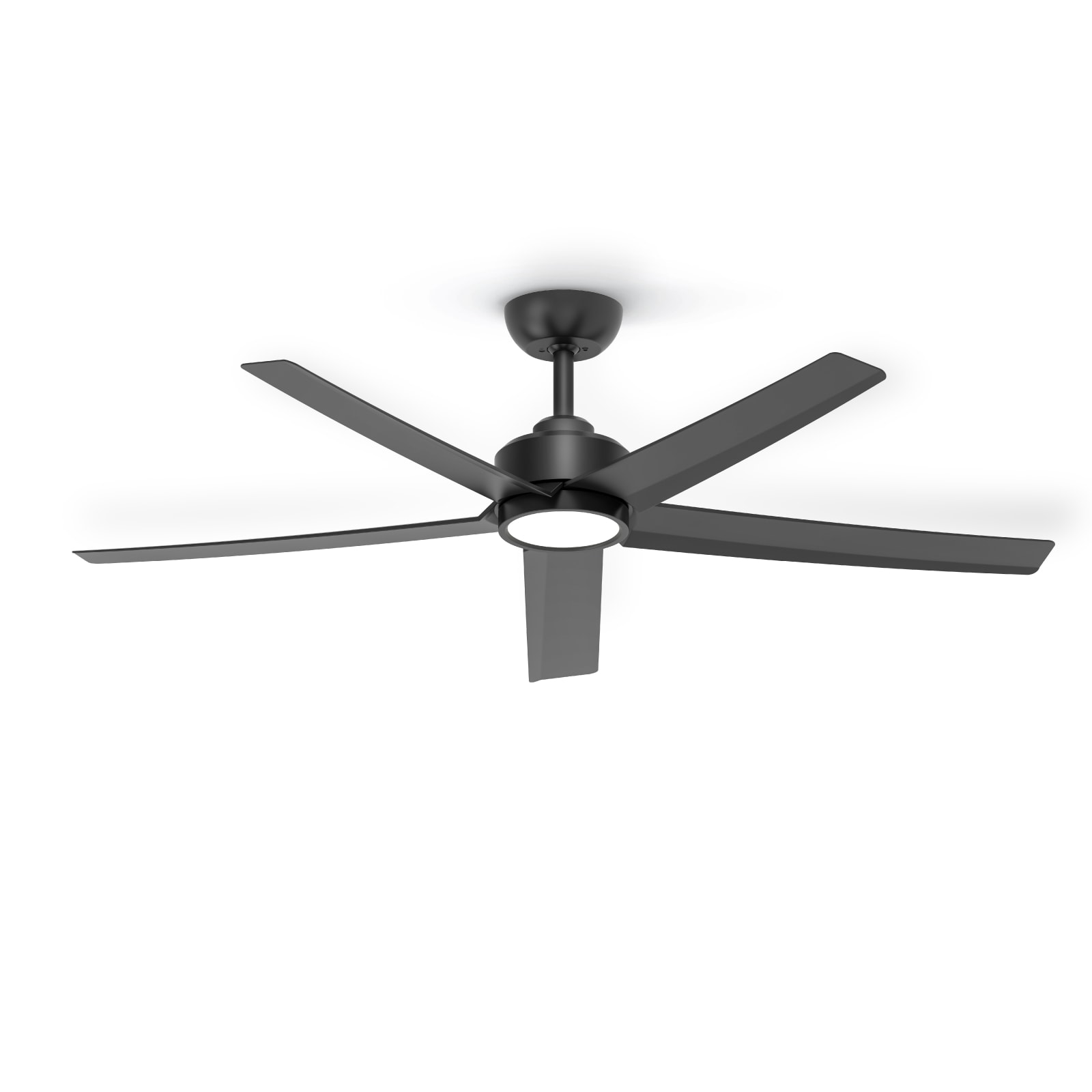 ocioc OC52-BK-5D-W5 WFIVE 52-in Integrated LED Matte Black with Matte Black Blades Ceiling Fan With Light - Remote Included ( 5 -Blade )