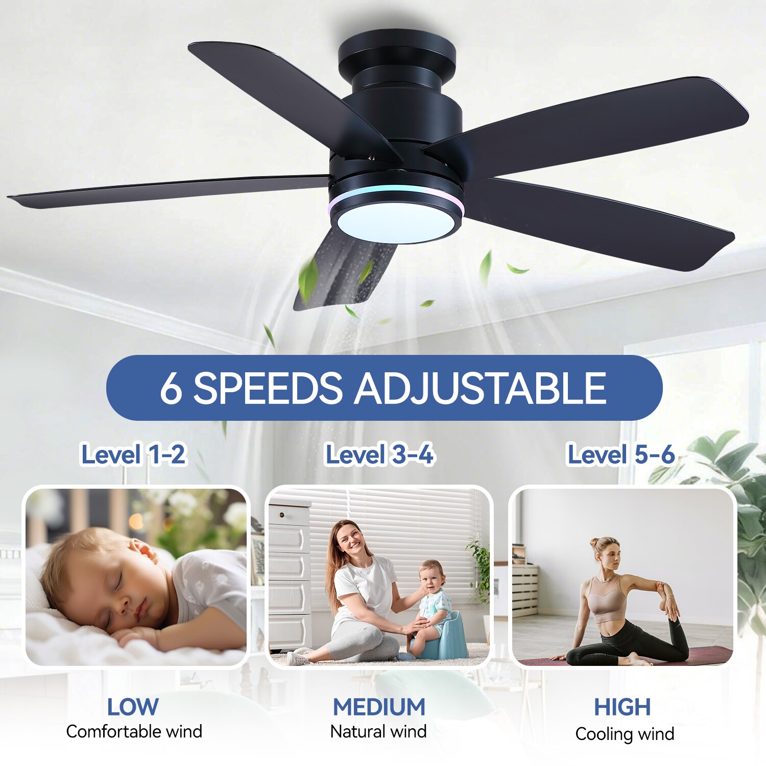 Kviflon LS8933-41BKRGB Ceiling-Fans - View #3