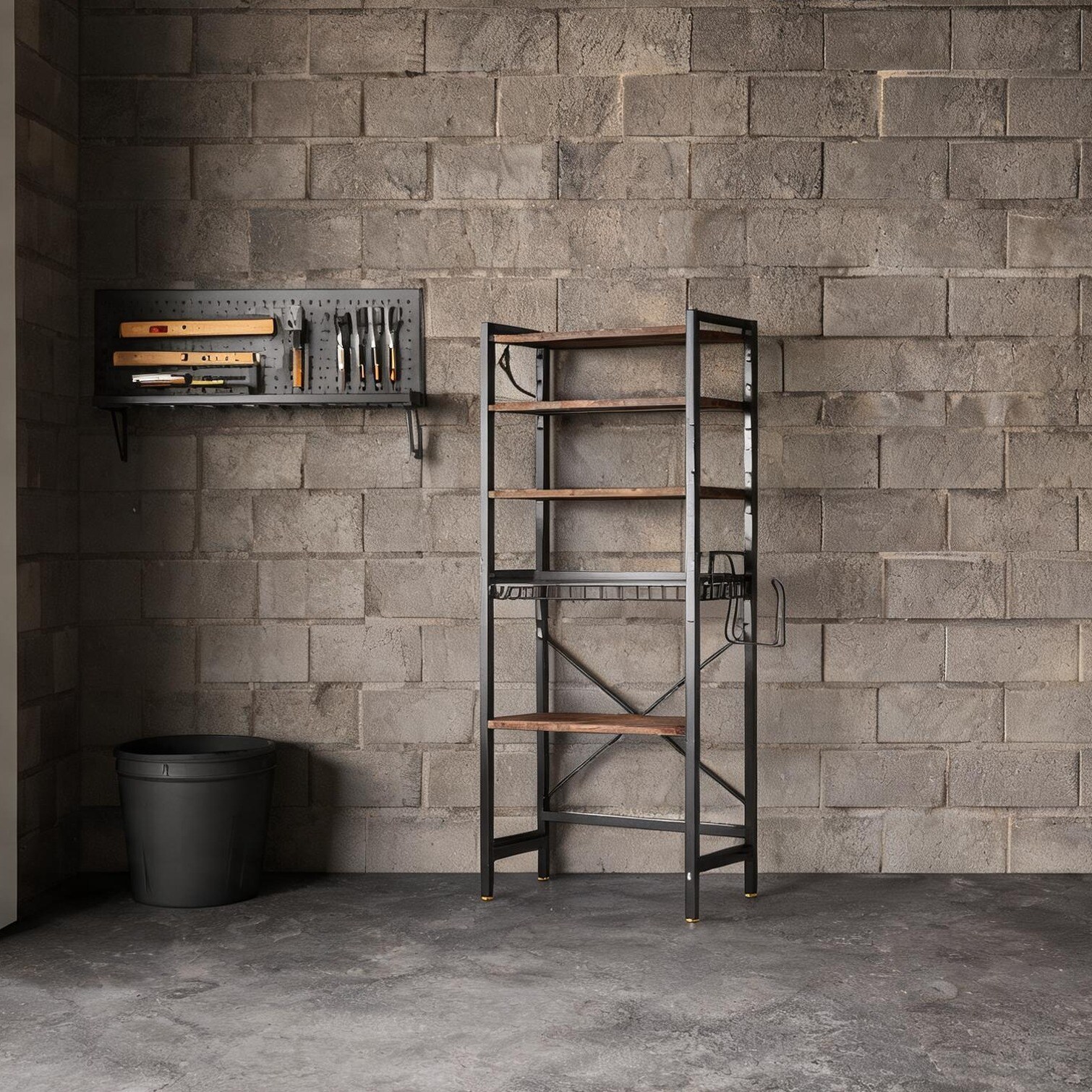 Naturefalls Classic Brown MDF Metal Over-the-Toilet Storage Rack with Side Rack Space-Saving Bathroom Organizer Vintage Brown