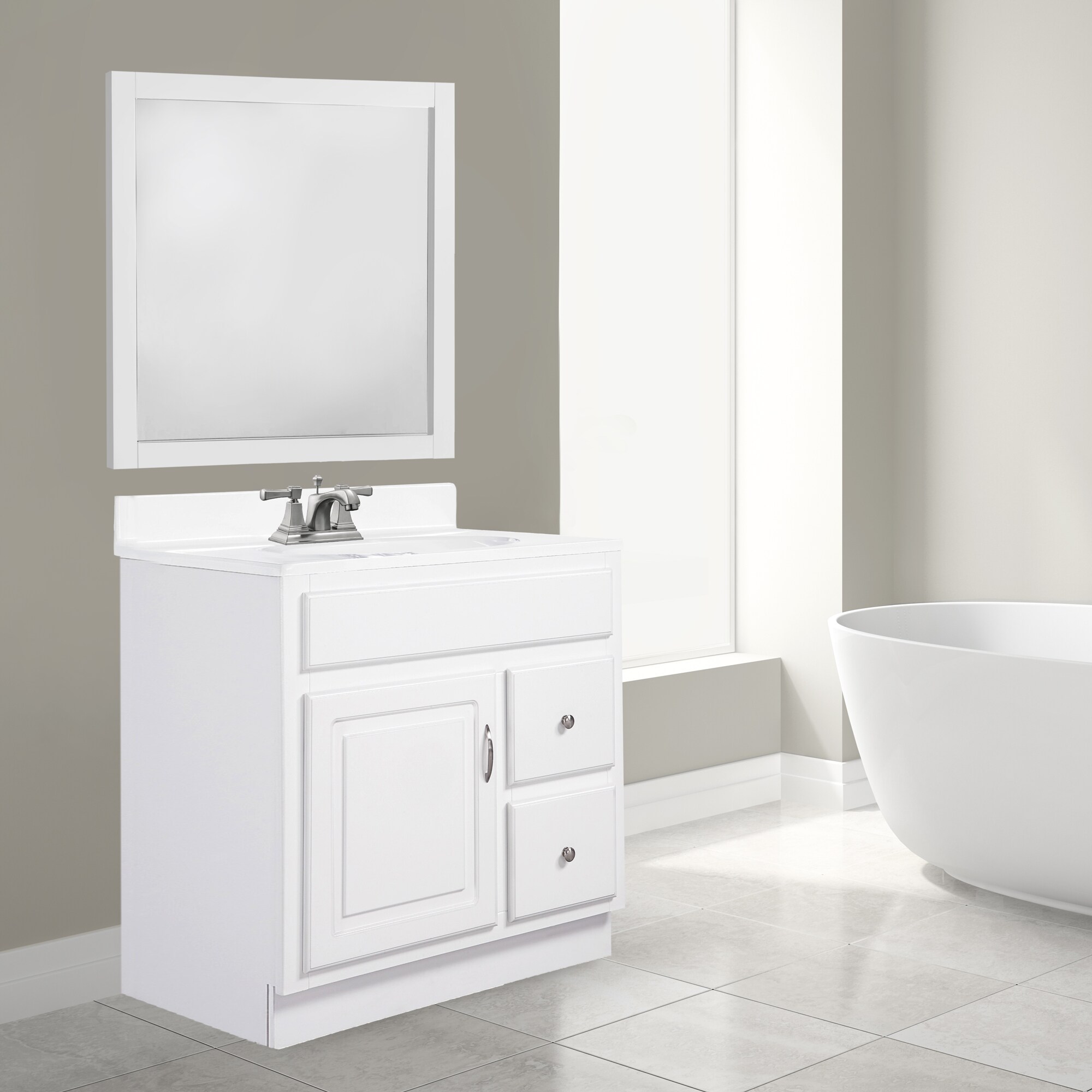 Concord 30-Inch White Pine Bathroom Vanity Cabinet