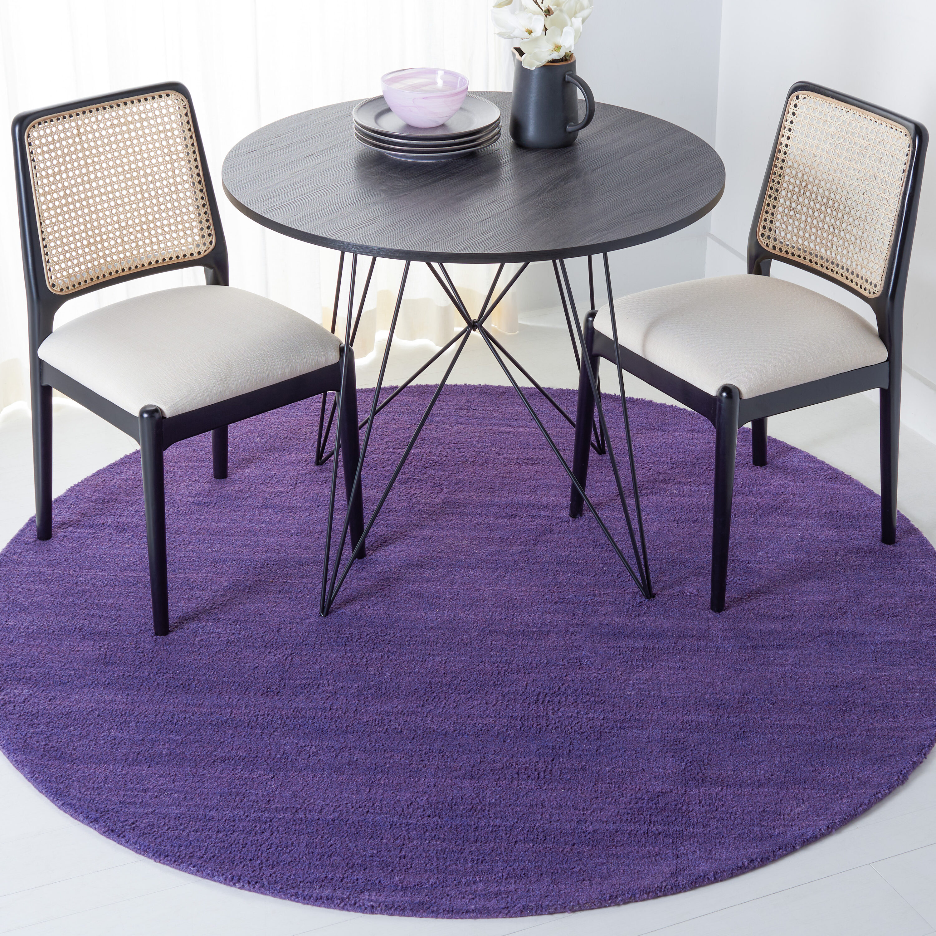  Himalaya 610 Purple Solid / Tonal 6ft x 6ft Round Rug