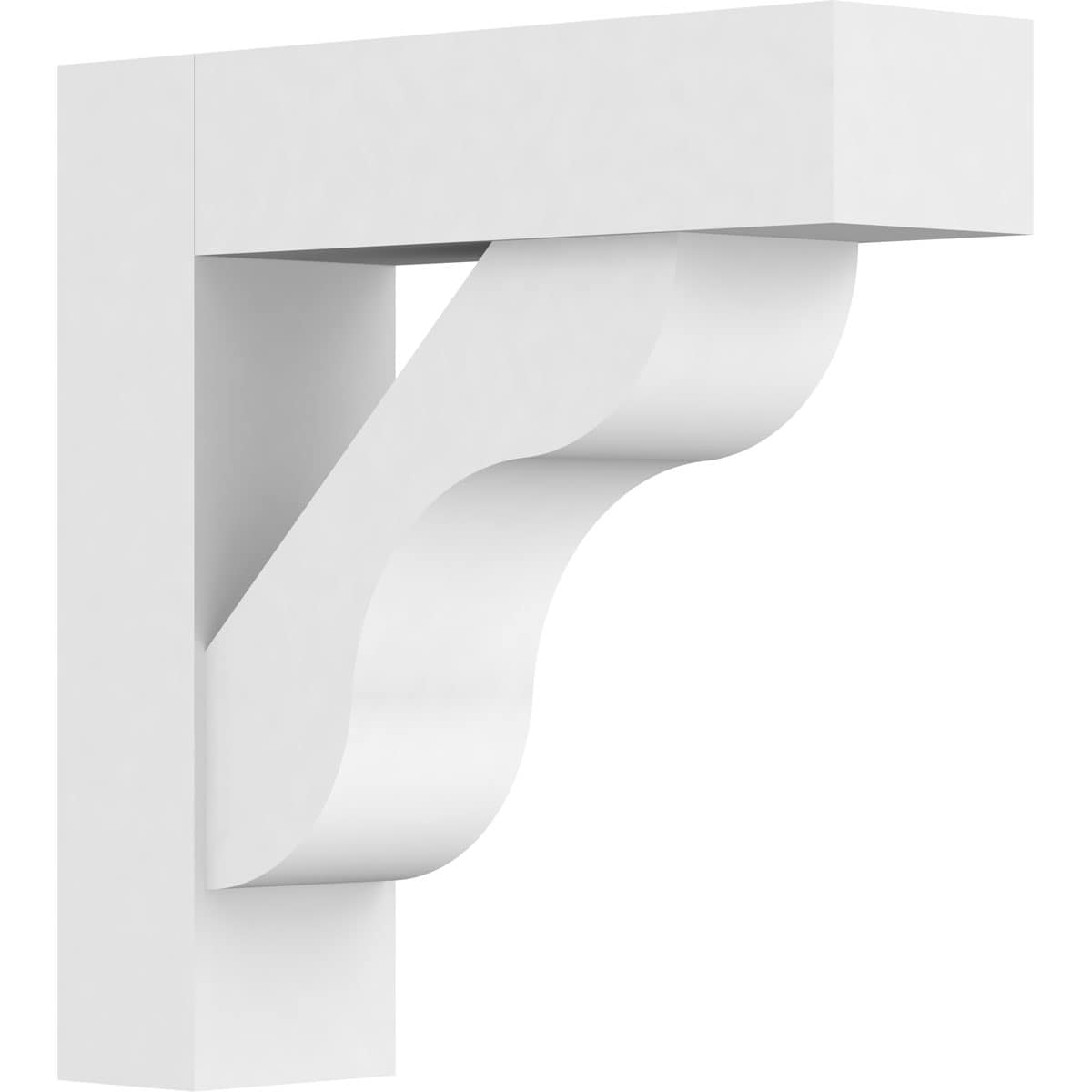 Ekena Millwork BKTP05X18X18CAR05 Standard Carmel 5-in x 18-in x 18-in White PVC Standard bracket