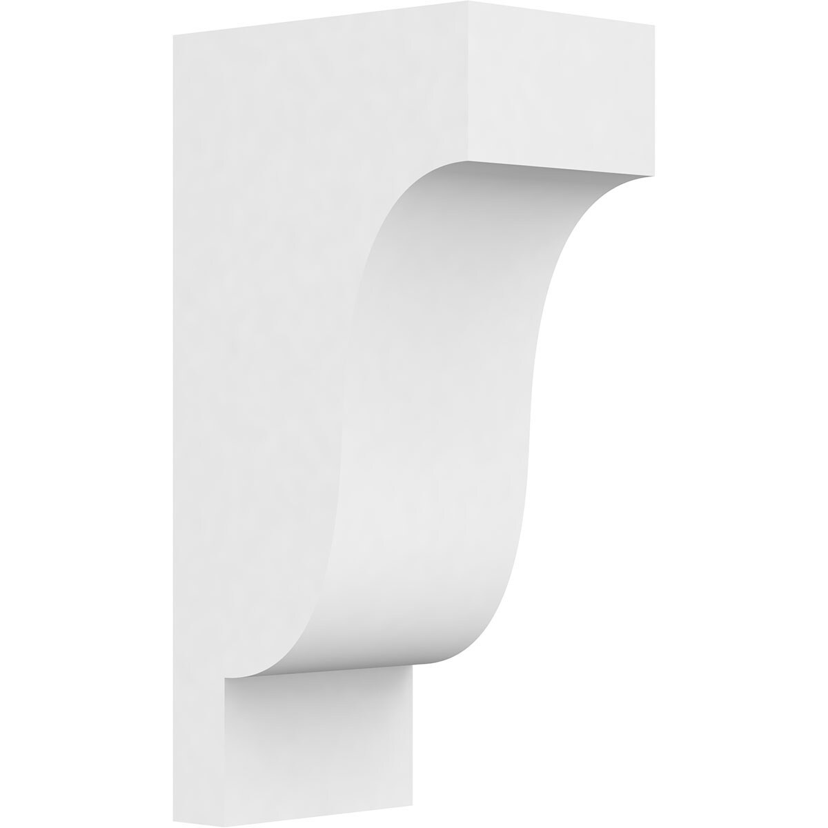 Ekena Millwork CORP03X05X10NEW 3-in x 5-in x 10-in Standard newport Unfinished White PVC Paintable Corbel