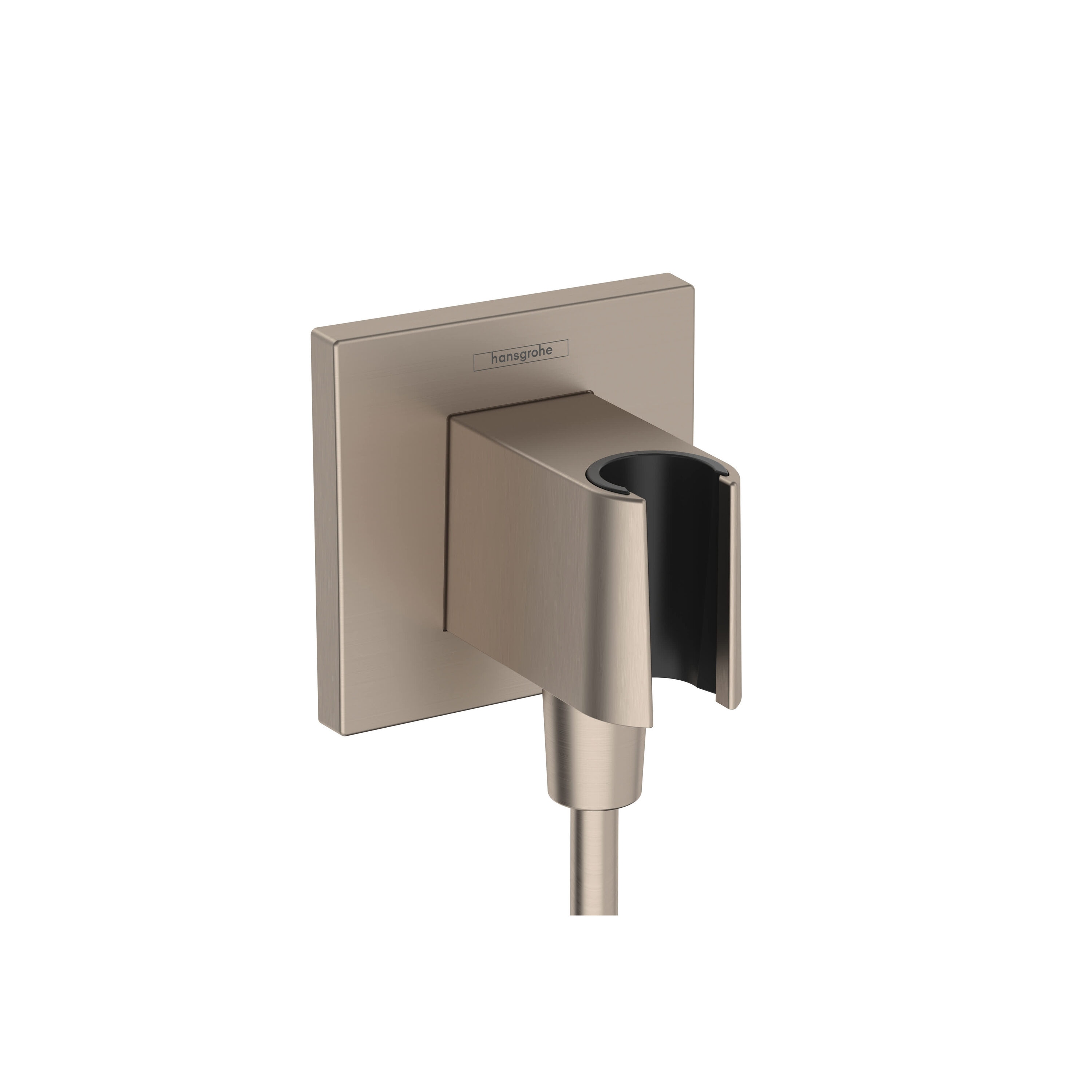 Hansgrohe  26889 FixFit E Square Wall Elbow with Handshower Holder  Less Hose