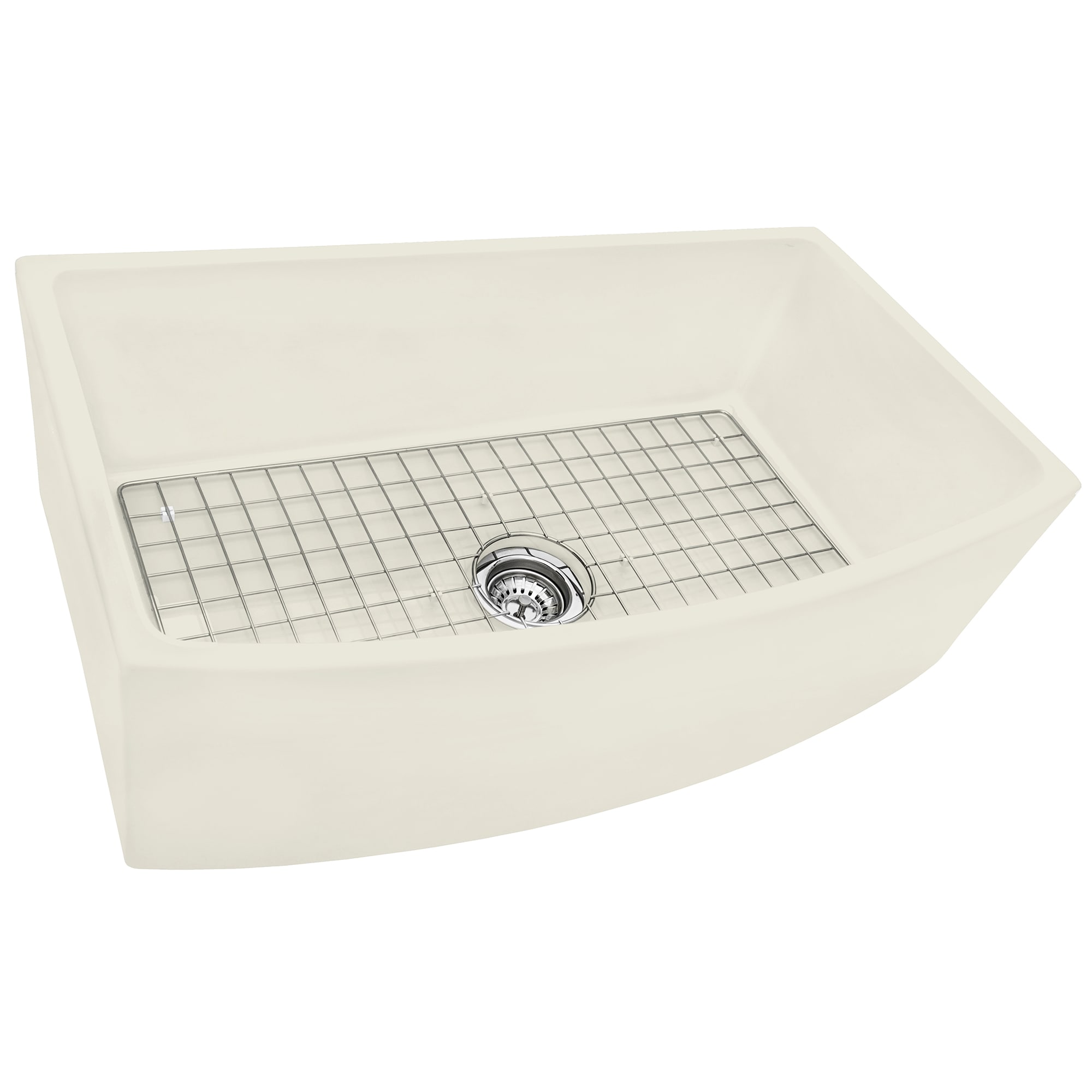 Ruvati RVL2398BS Fiamma Farmhouse apron front 33-in x 19.5-in Fireclay Single bowl Kitchen Sink