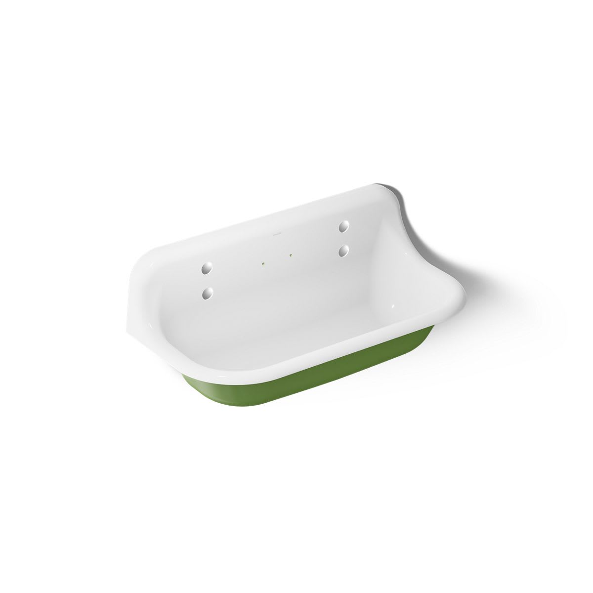 Brockway Cast iron 36-in Wall-mount Rectangular Traditional Fresh Green Exterior with White Interior Bathroom Sink