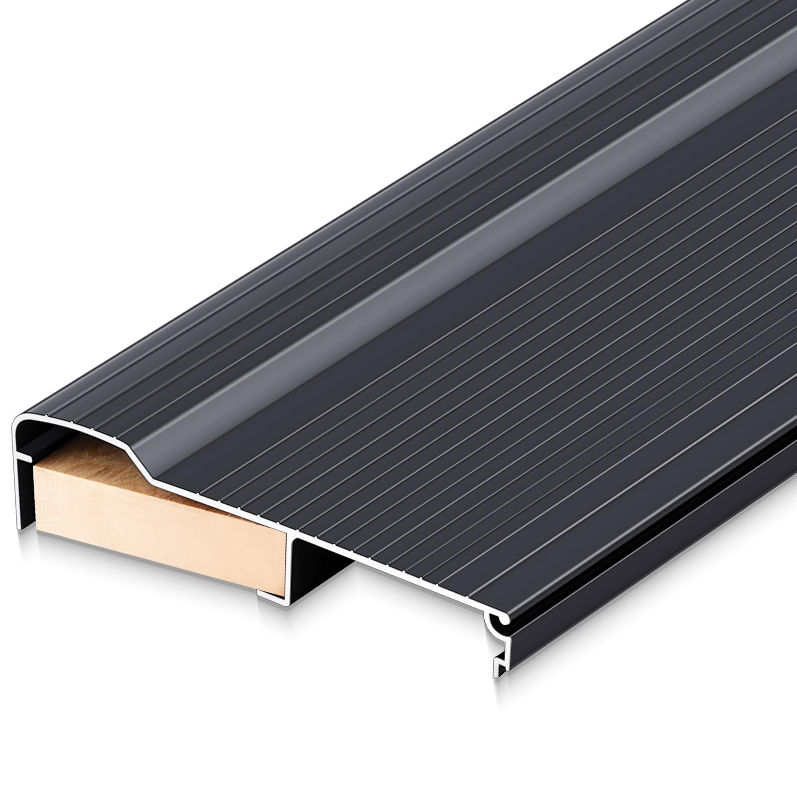 LAIFUCAM Aluminum Exterior Door Threshold 36 Inch Length 5 and 5 eighth Inch Width 1 and 1 quarter Inch Height Heavy Duty Floor Transition Strip #LLA0804A341