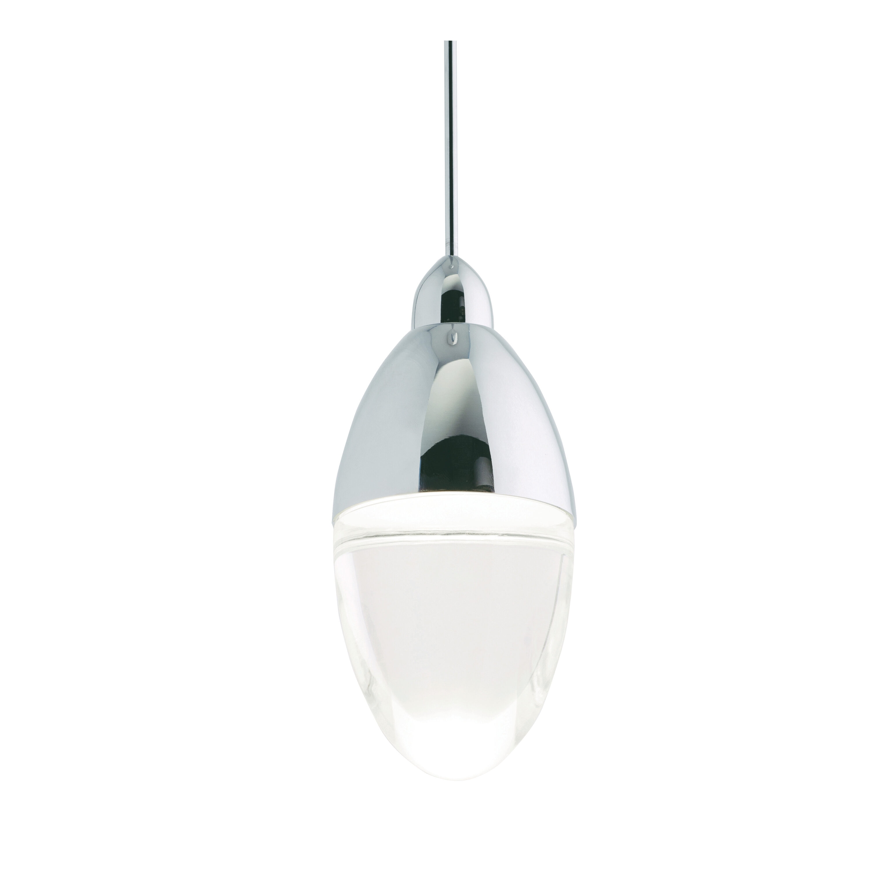 AFX SLDNP02L1-PN London Polished Nickel Modern/Contemporary Clear Glass Teardrop LED Mini Hanging Pendant Light