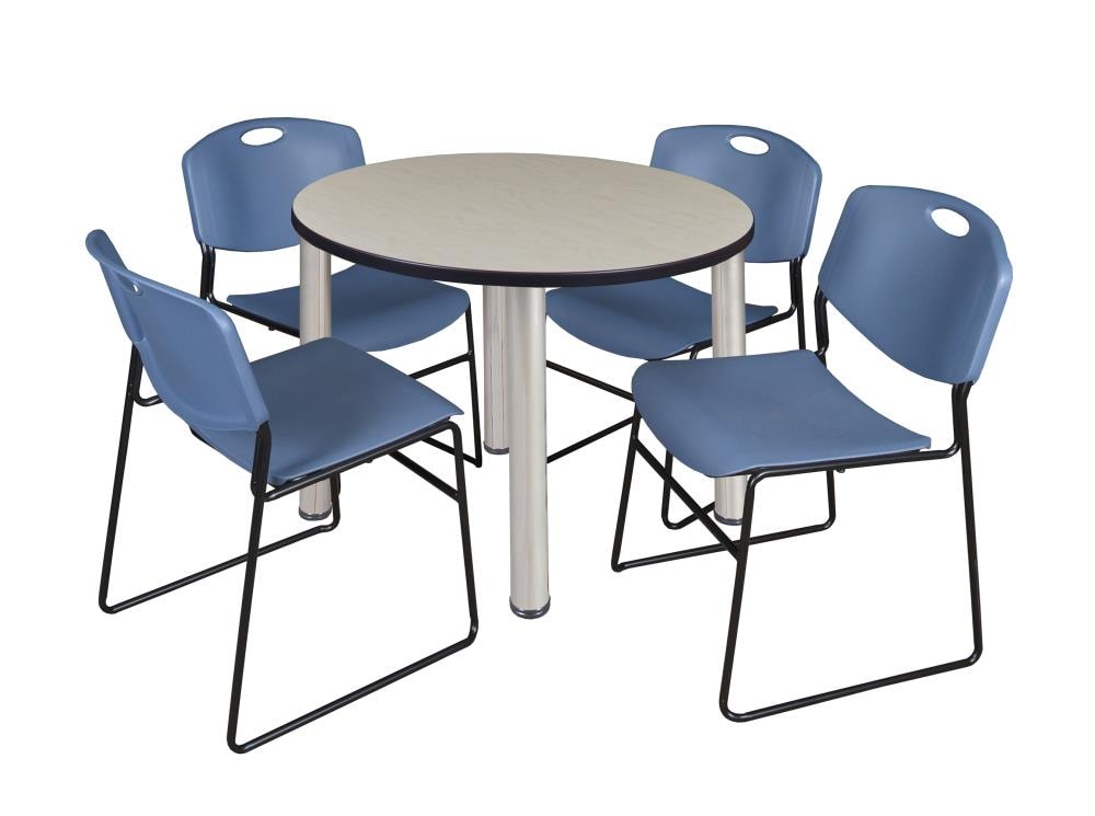 Regency TB42RNDPLBPCM44BE Breakroom Off-white 4-Person Training Table (42-in W x 29-in H)