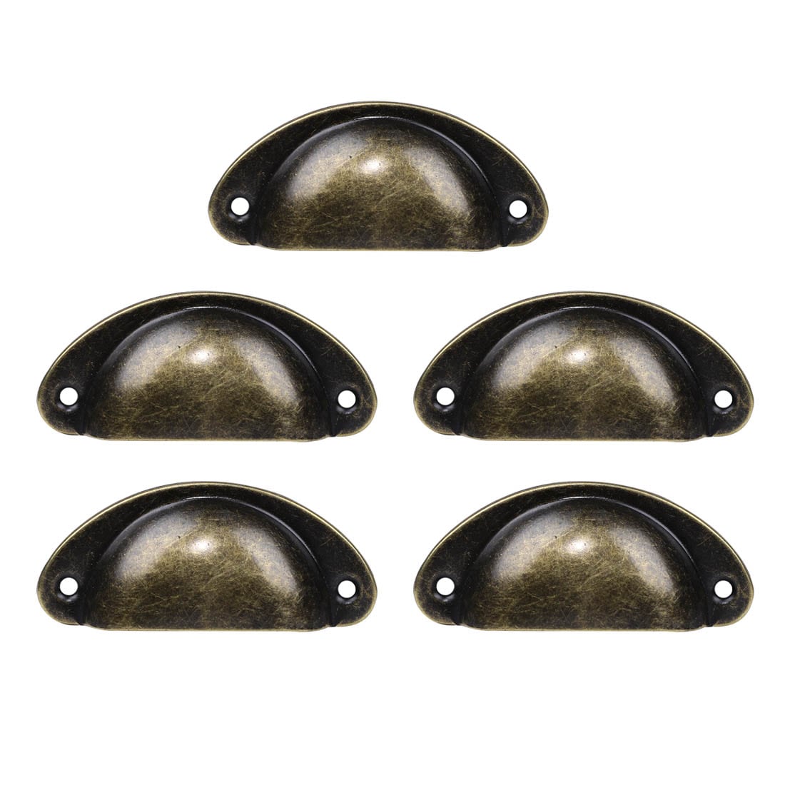 Unique Bargains 5pcs Bin Cup Pulls Drawer Handle Pull 2.6 Inch Hole Center Vintage Bronze Tone Hardware for Drawer Door Cabinet Cupboard Wardrobe Dresser Replacement