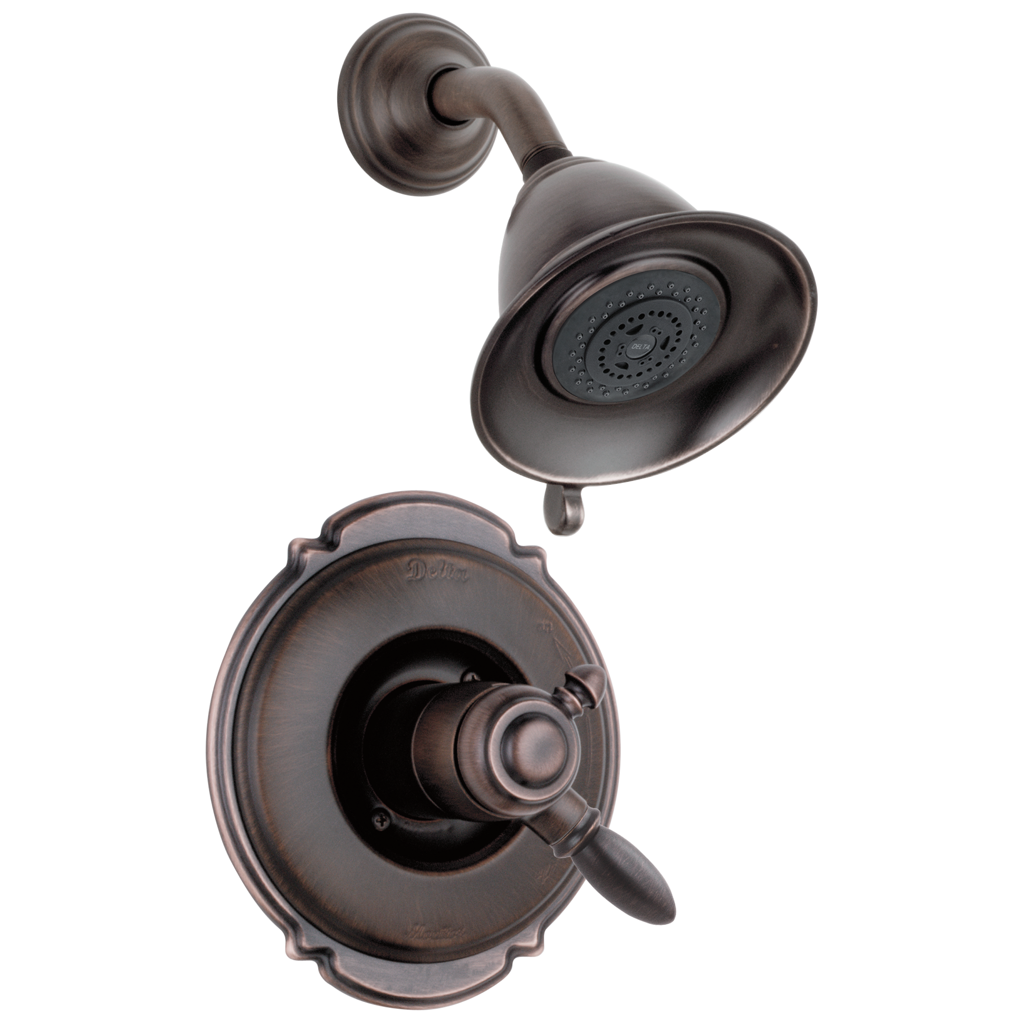 Delta T17255-RB Victorian Venetian Bronze 2-handle Multi-function 5.5-Inches Round Shower Faucet