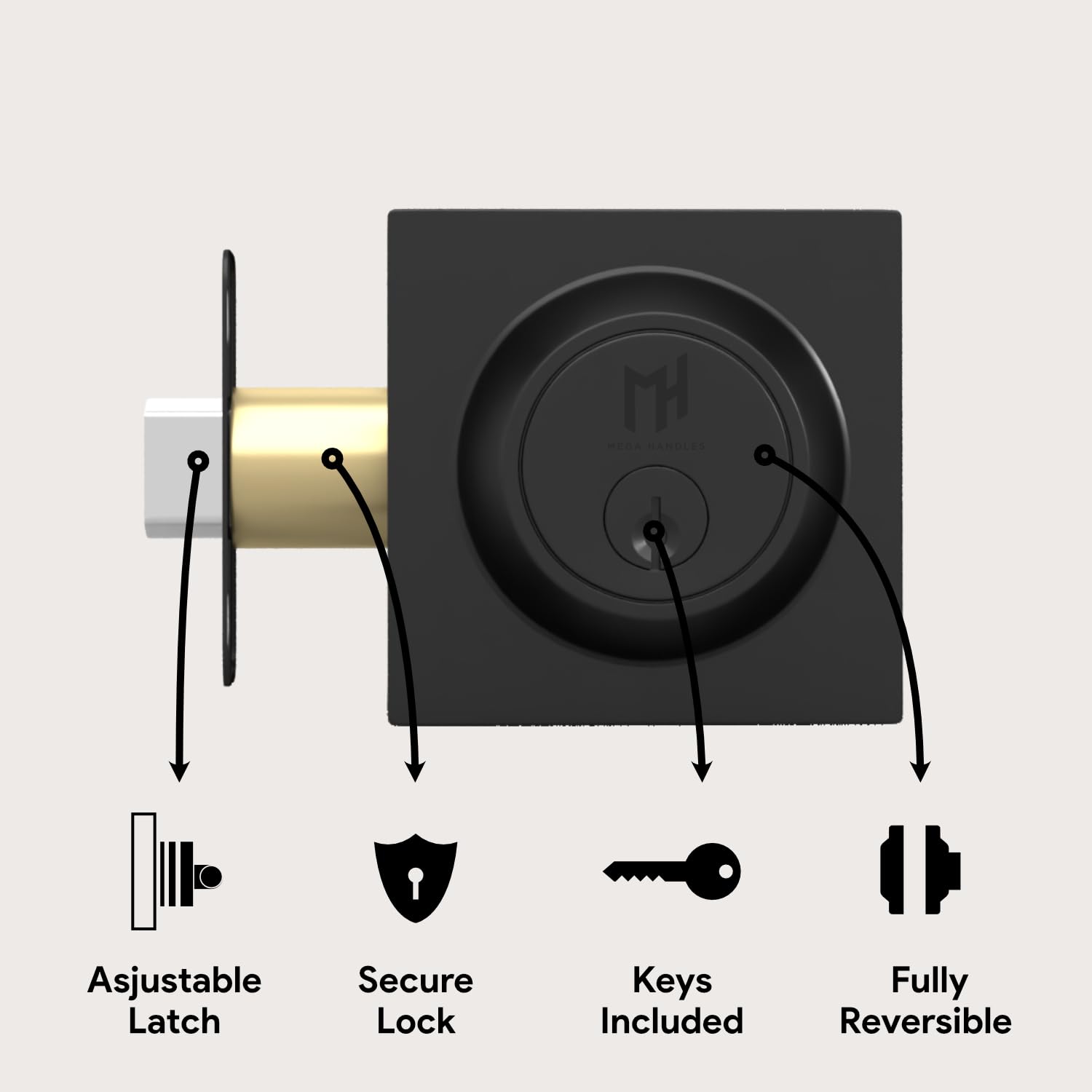 Mega Handles ROBELL-DB-MB-1 Door-Handles - View #2