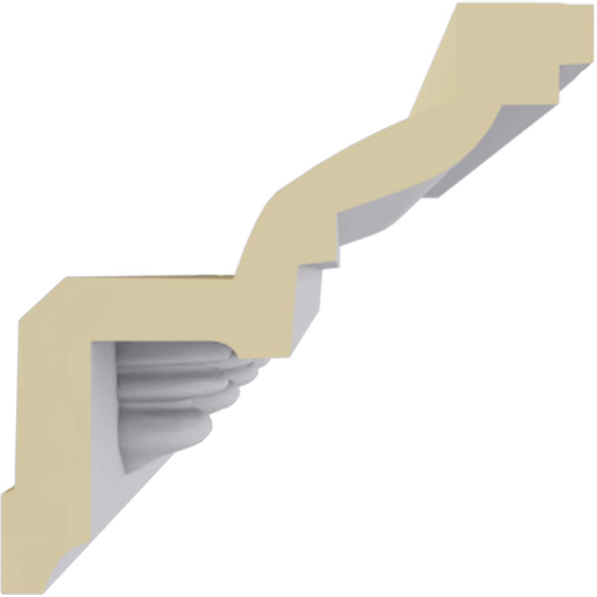 Primed White Polyurethane Nouveau Crown Moulding 94.5"
