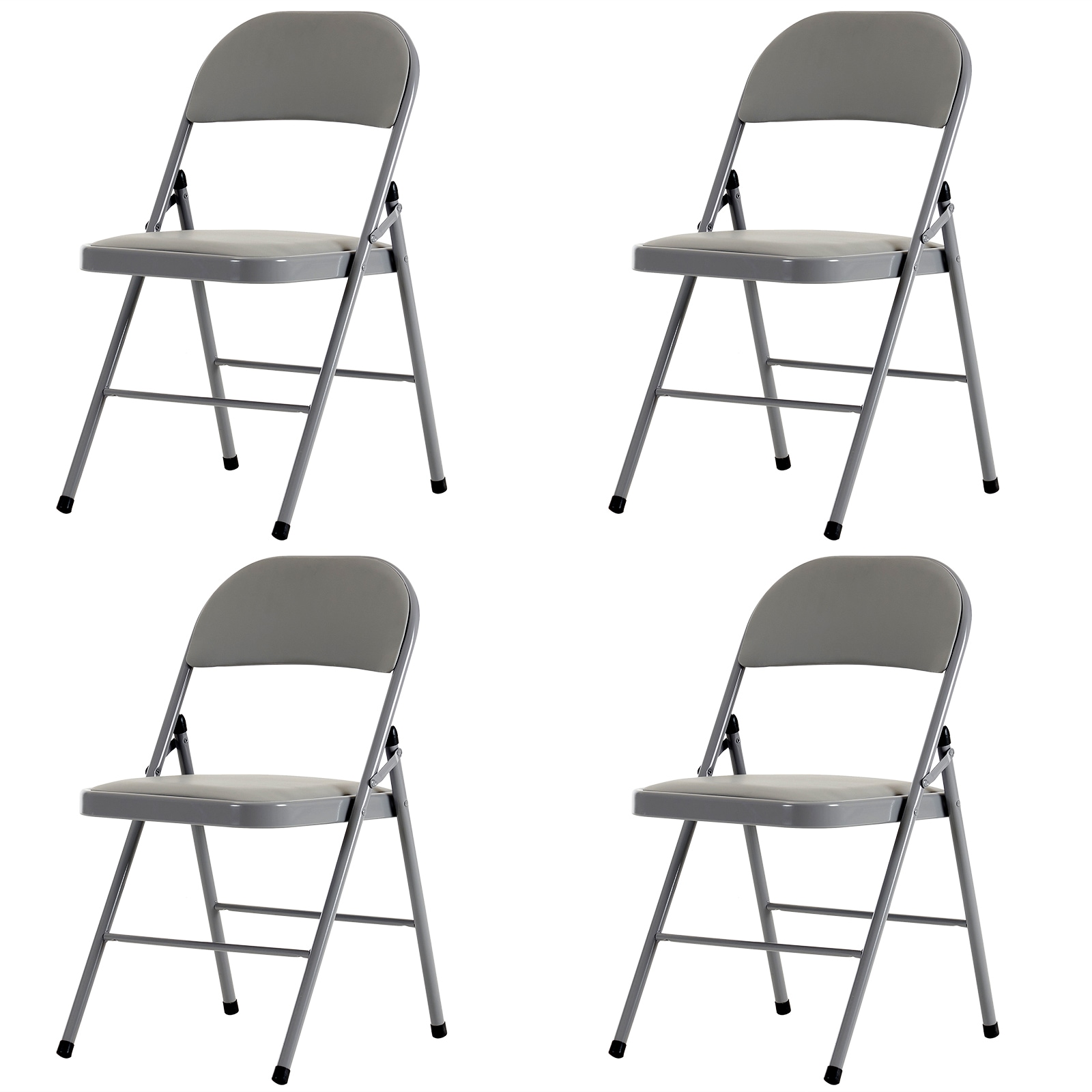 Winado LO1G52002309 Grey Residential Standard Folding Chair with Solid Seat ( Indoor or outdoor )