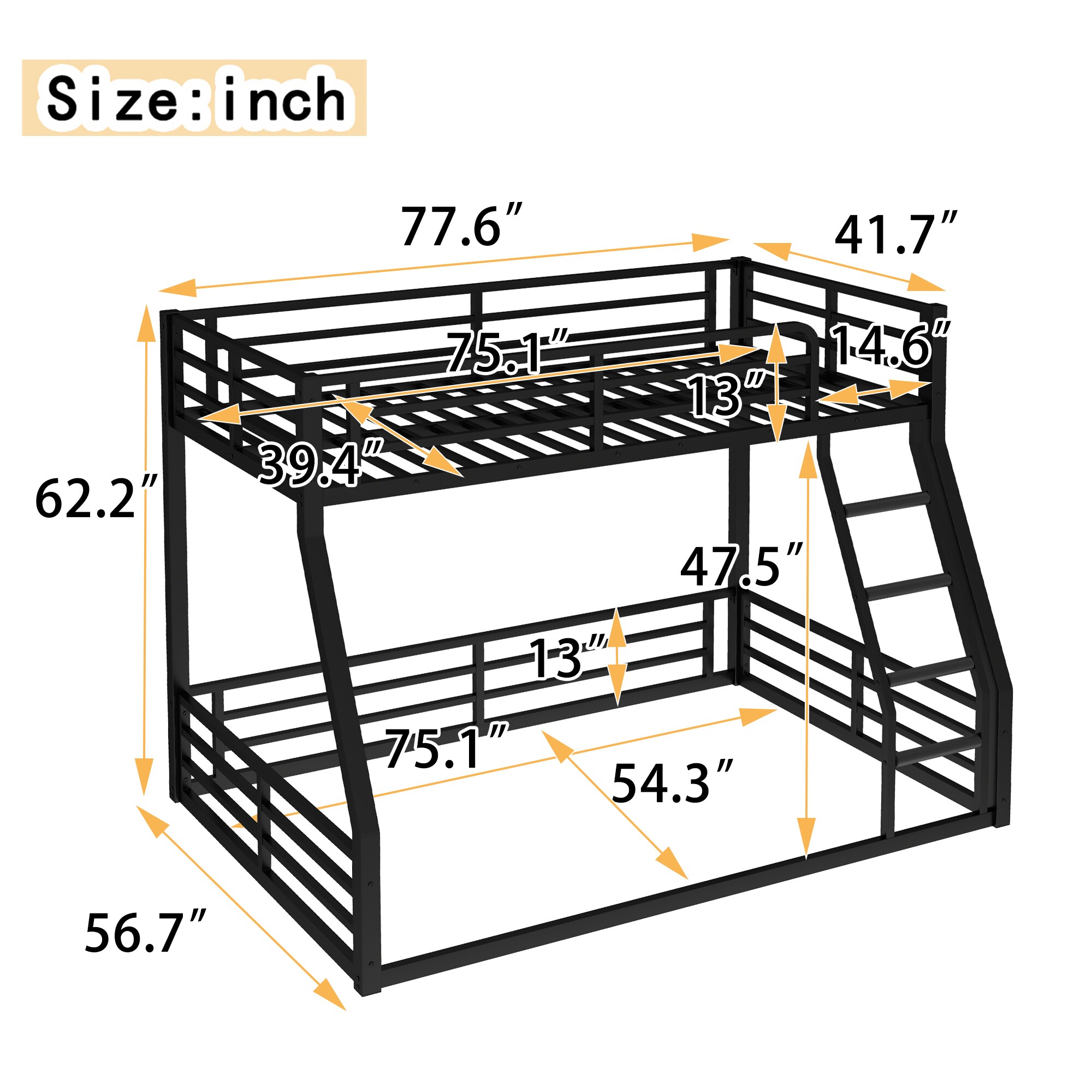 Huluwat JJ-80S00160 Bunk-Beds - View #3