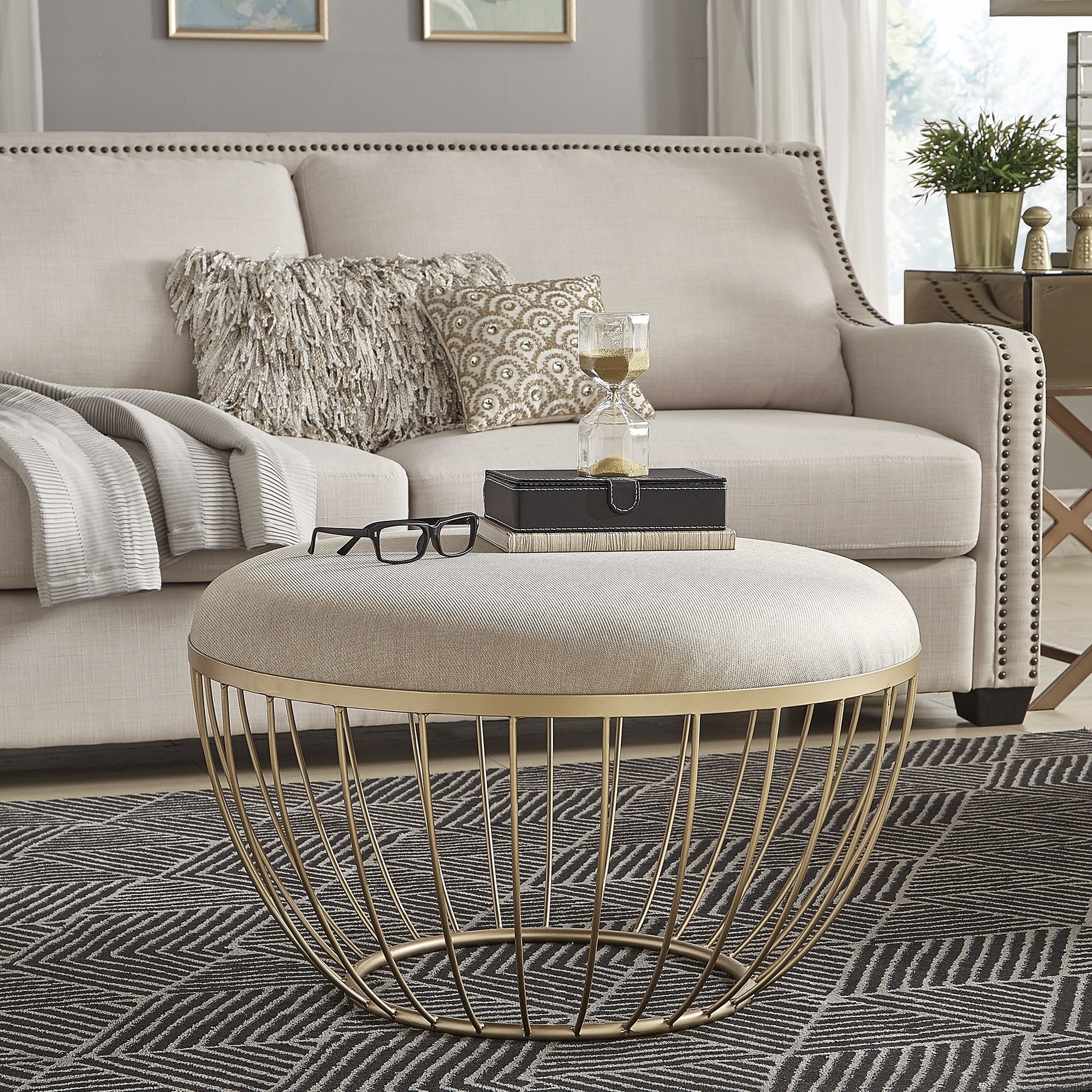 Safavieh 789OT-BL Indoor-Ottomans - View #2