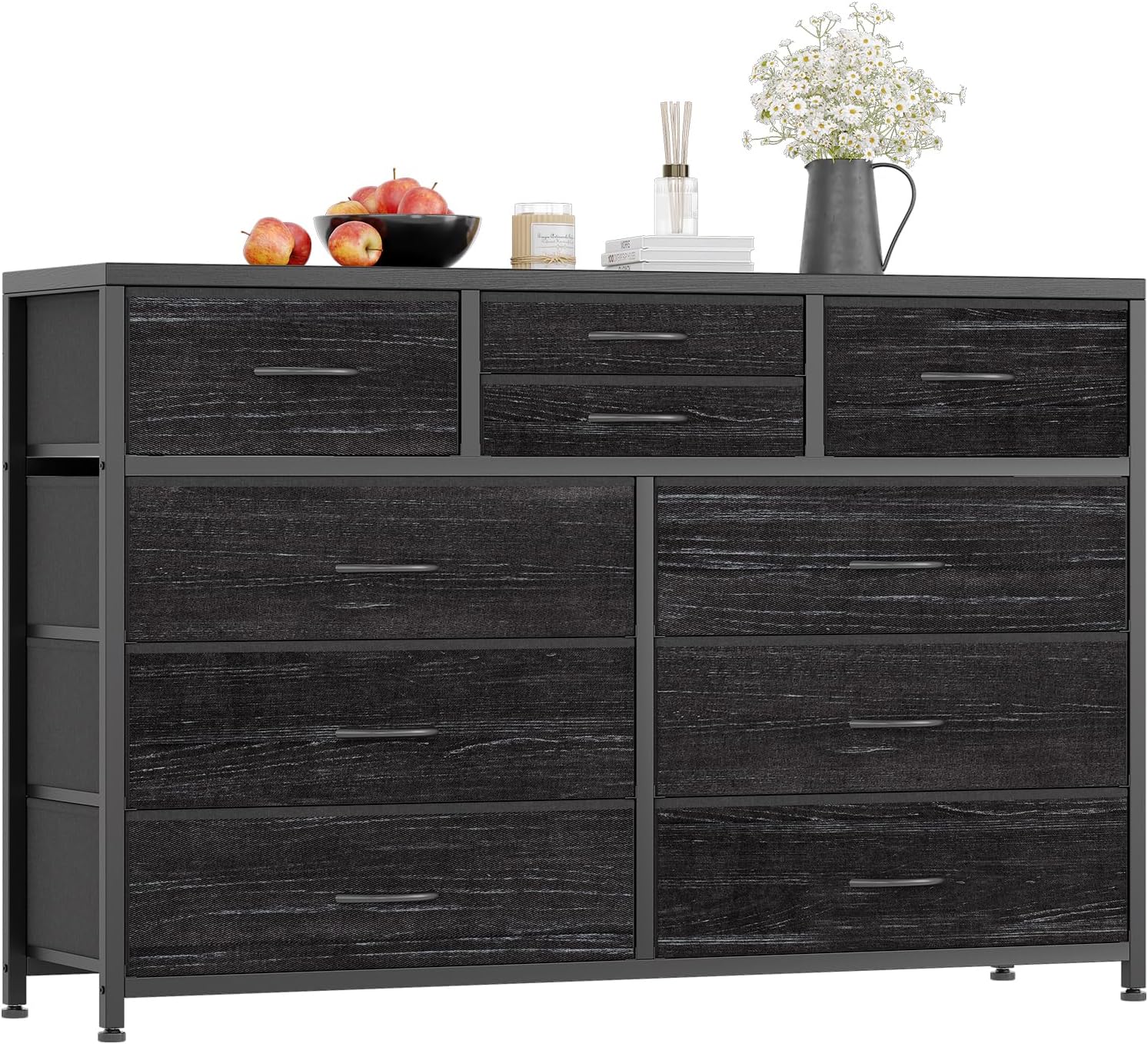 Qeetex LHF-DYQ-PHO-11QYTALP Dresser TV Stand with 10 Drawers  Media Console Table Entertainment Center for 55/50/43 Inch TV  Chest of Drawers Storage Organizers Units for Living Room/Dorm/Closet/Entryway/Hallway