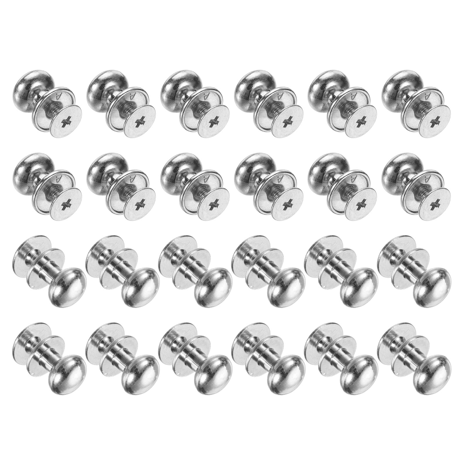 Unique Bargains 24pcs 0.38 Inch x 0.4 Inch Mini Round Knobs Small Drawer Pulls Cabinet Knobs Handles Pulls for Dresser Closet Jewelry Box Gift Cases Silver #S25072801UX3596