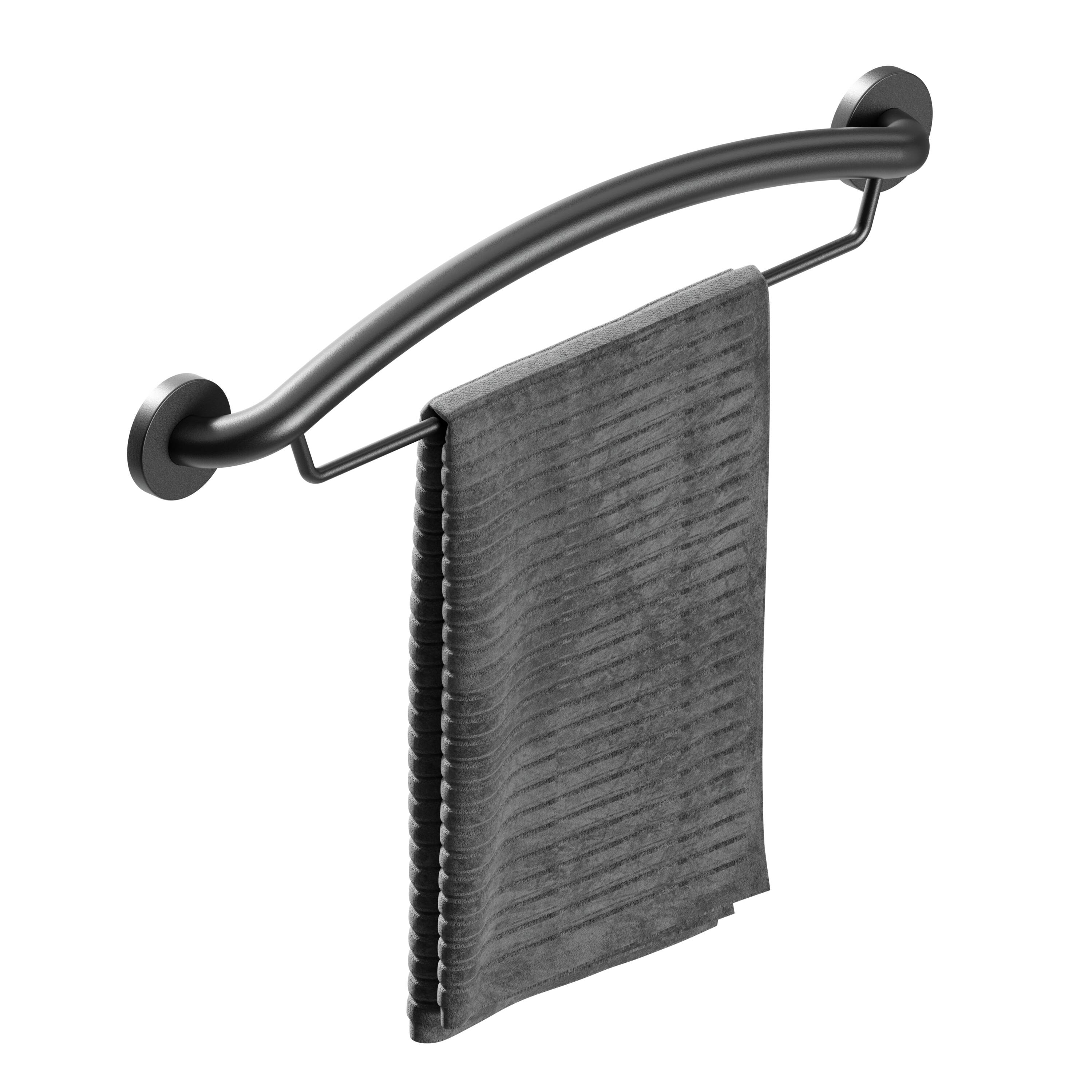 HealthCraft PLUS-TB24-BLK PLUS Series 24-in Matte Black Wall mount ADA Compliant Grab Bar ( 500-lb Weight Capacity )