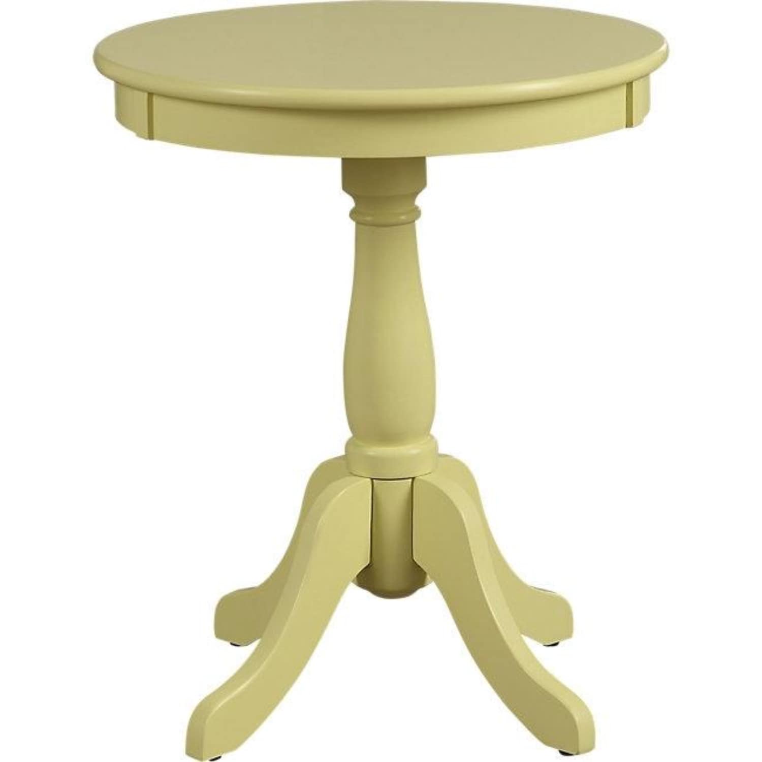 Benzara BM186986 18-in W x 22-in H Yellow Wood Round End Table Assembly Required