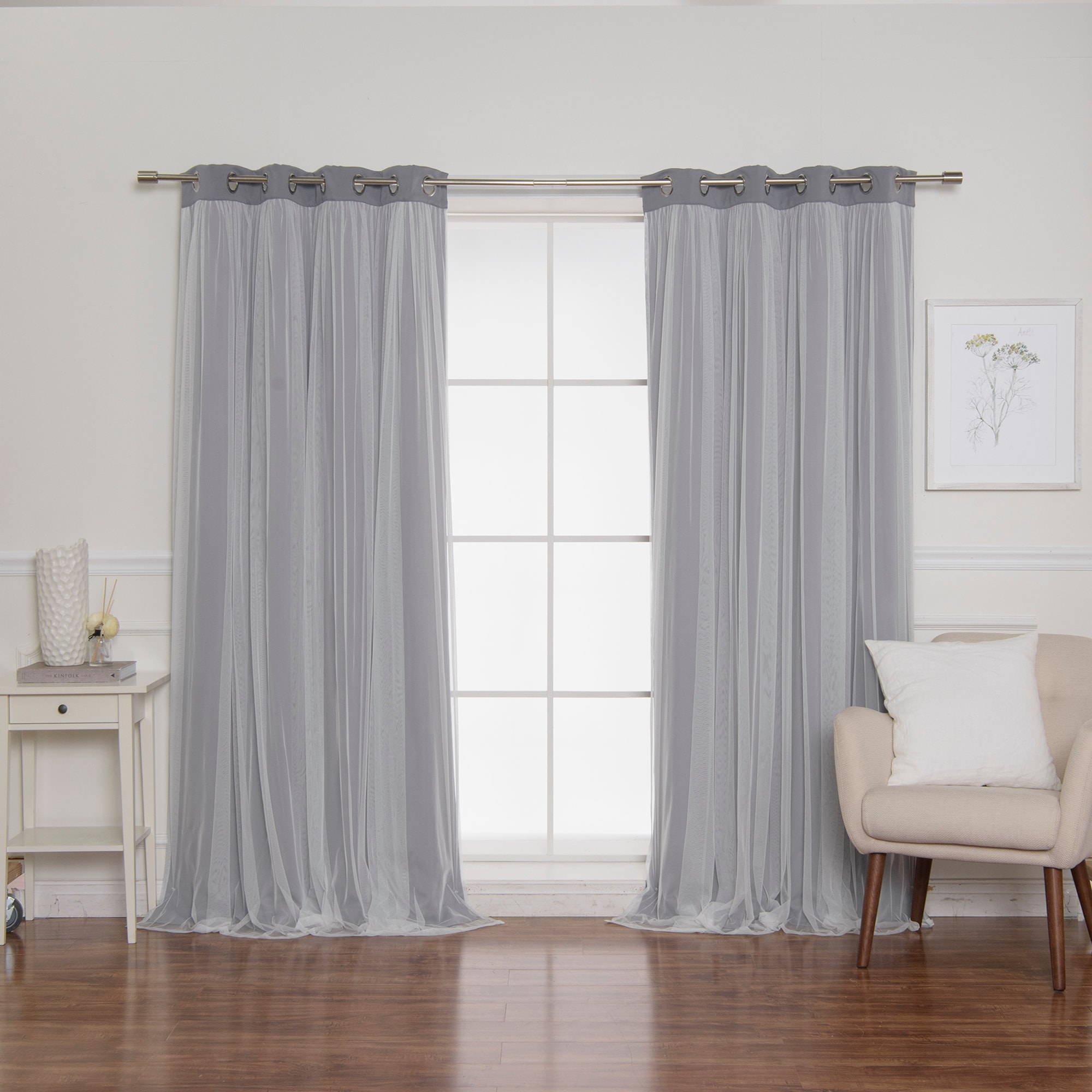 Best Home Fashion GR-MARRYME-96-GREY curtains - View #5
