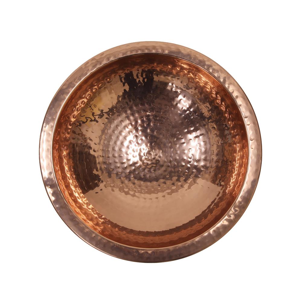 Minuteman International BBHC-01 2.5-Inches H Polished Copper Plated Metal Birdbath bowl