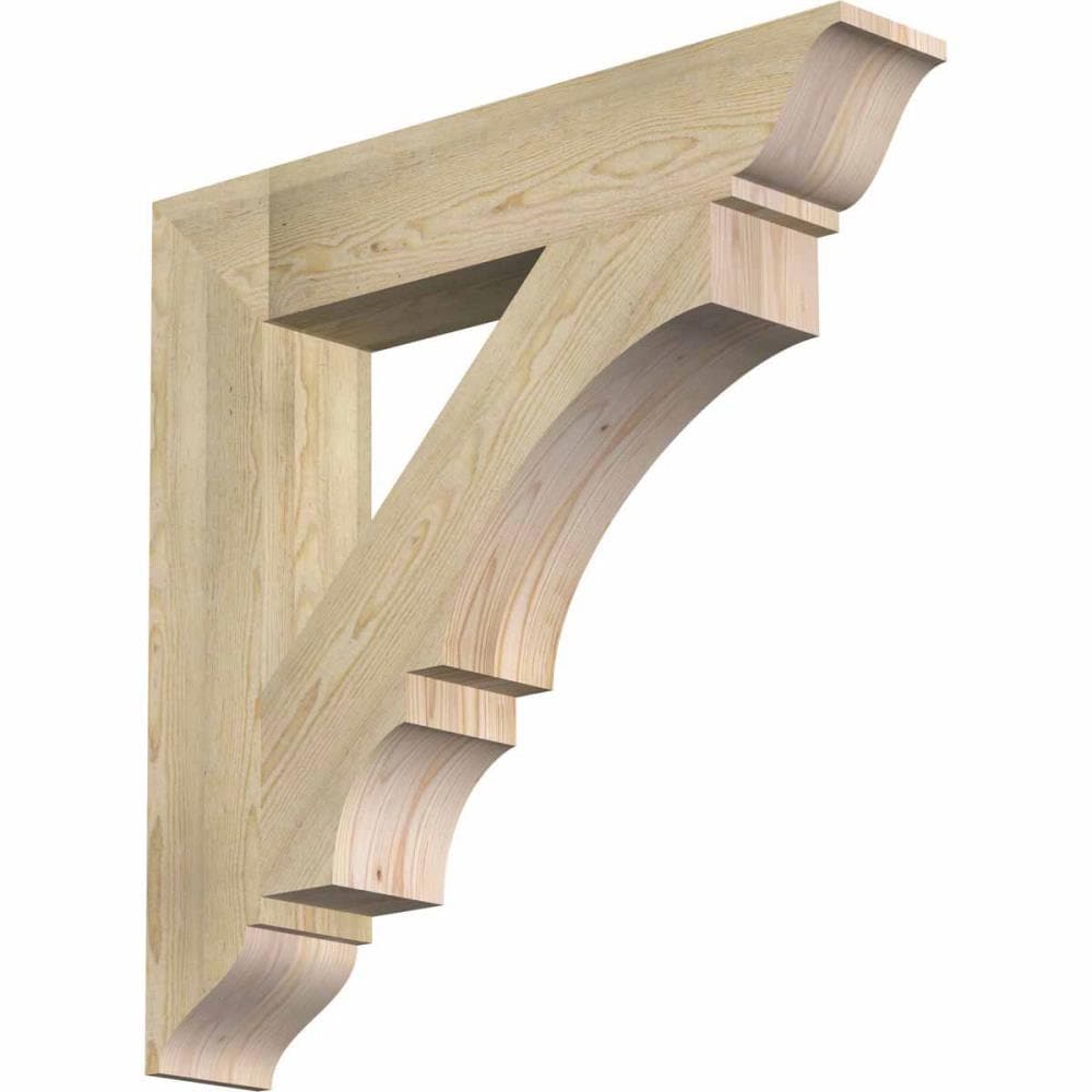 Ekena Millwork BKT06X34X34BOA01RDF Balboa traditional rough sawn 6-in x 34-in x 34-in Douglas fir Brown Wood Standard bracket