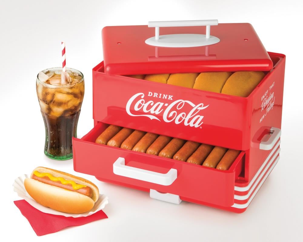 Nostalgia Coca-Cola Series Pop-Up Hot Dog Toaster - Red, UL Safety