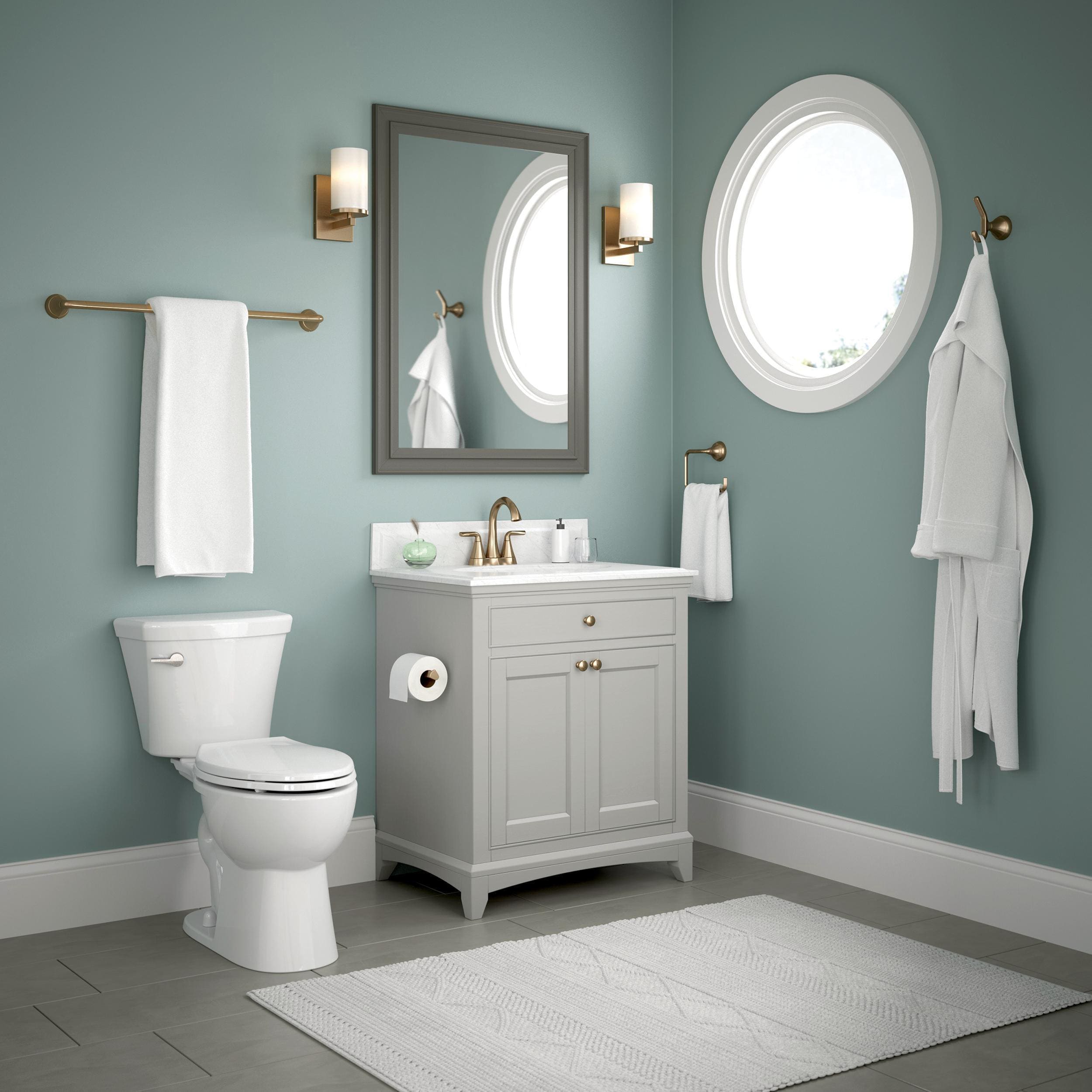 Delta Ashlyn Venetian Bronze STANDARD Bathroom Accessory Set Includes: 24  Towel Bar, Toilet Paper Holder, Robe Hook, and Towel Ring D10087AP