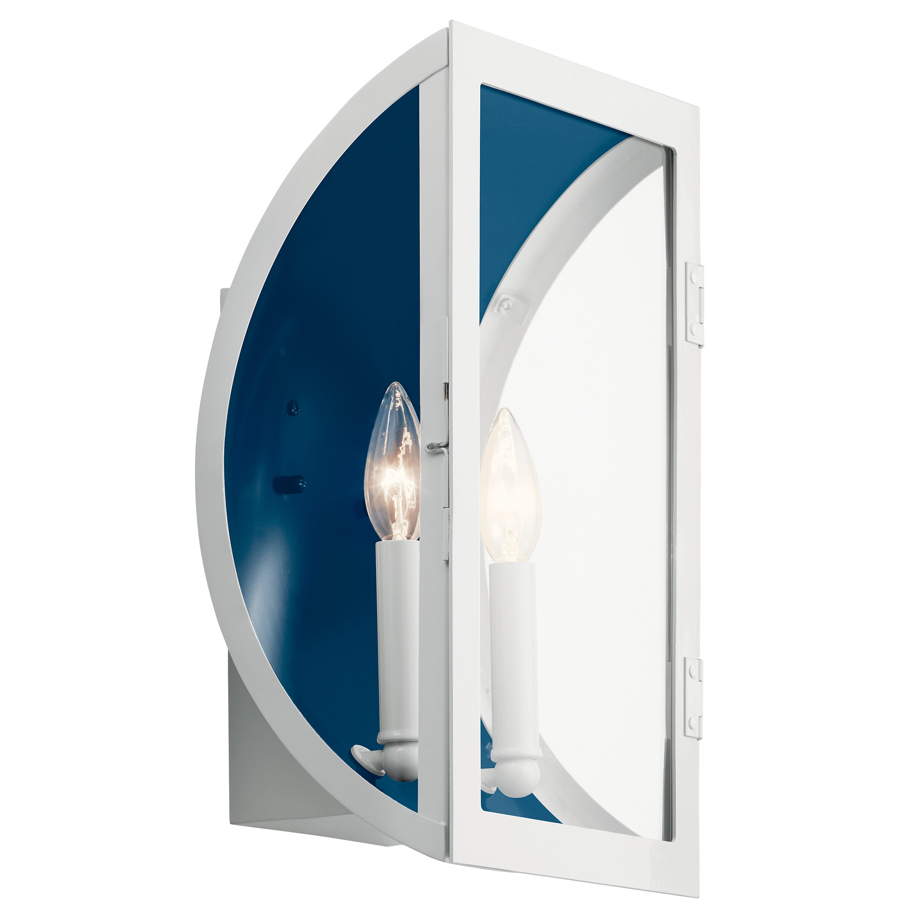 Kichler 49287WH Narelle 2 -Light 15-in H White Hardwired Outdoor Wall Light