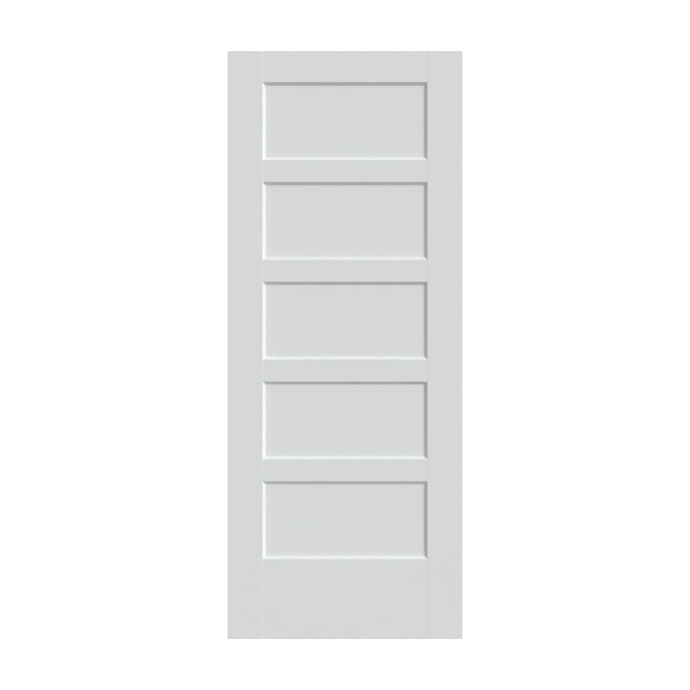 Masonite 640431 Bayshore 32-in x 80-in Primed 5-panel Smooth Hollow core Primed Molded composite Slab Door