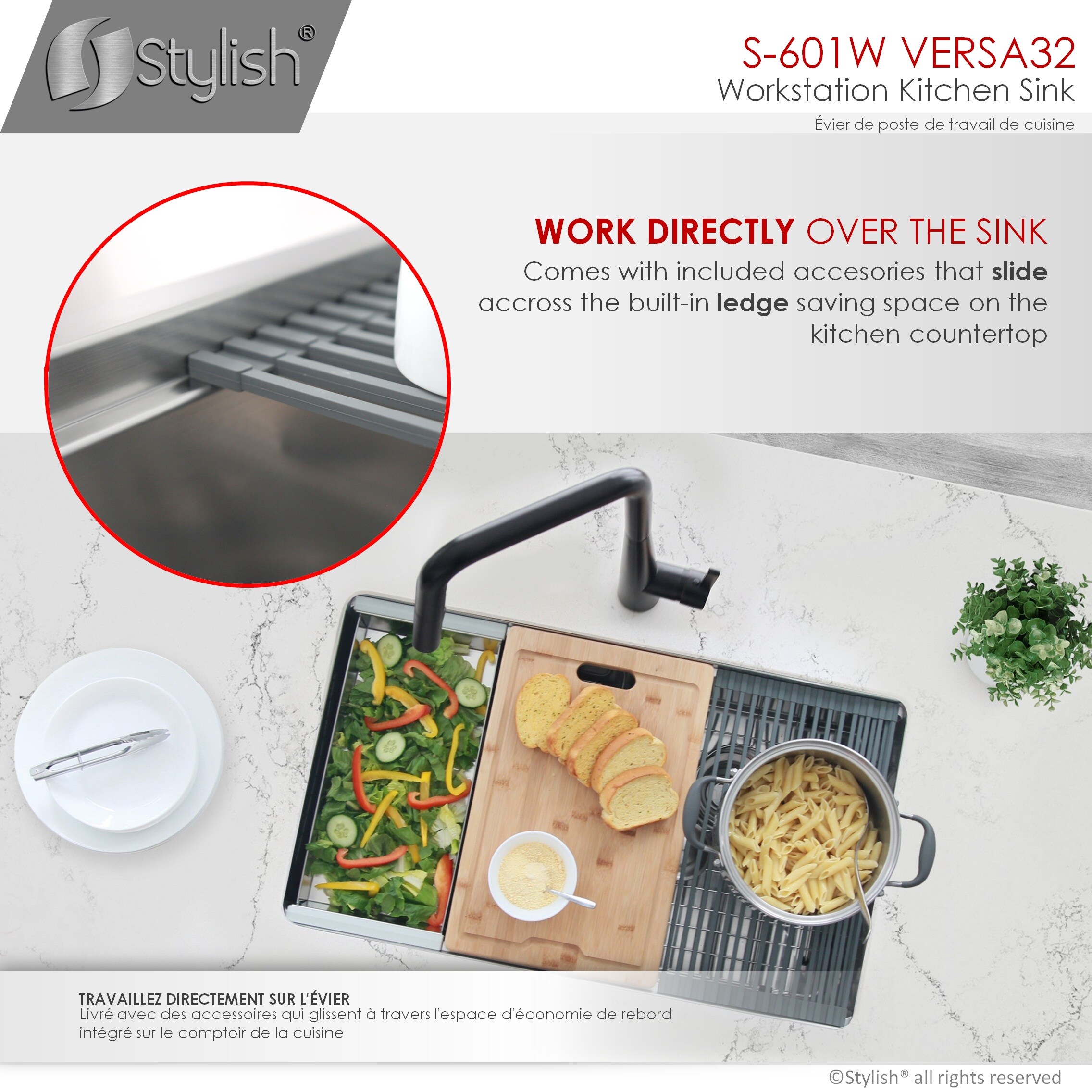 Stylish S-601W1 Kitchen-Sinks - View #13