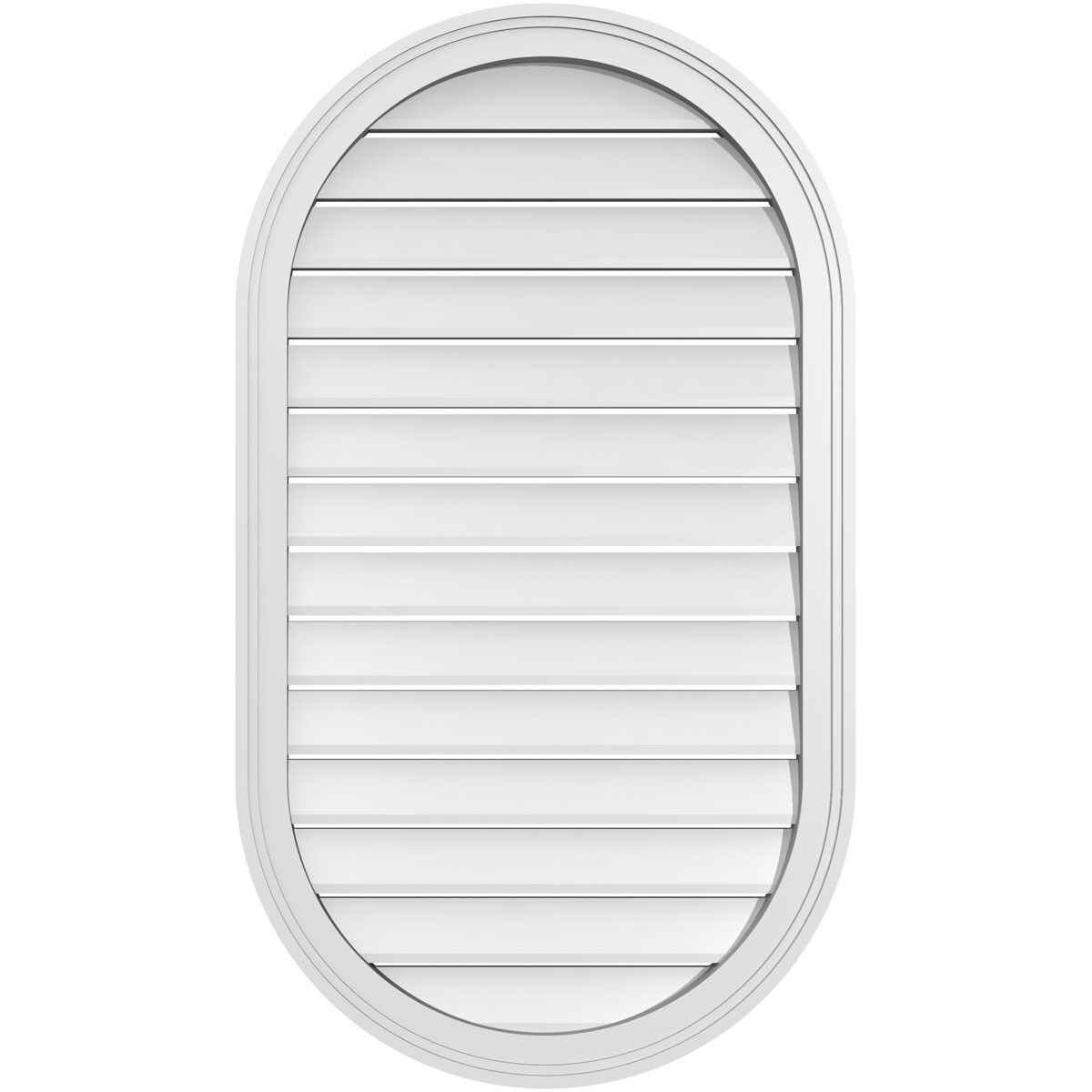 Ekena Millwork GVPVR24X4202SF 24-Inches x 42-Inches Off-white Oval PVC Gable Louver Vent