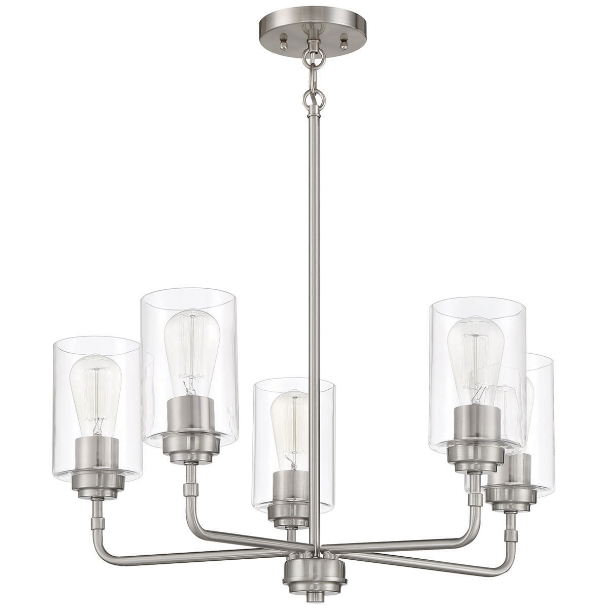 Craftmade 56025-BNK Stowe 5 -Light Brushed Nickel Transitional For Use in Bedrooms, Dining Rooms, Foyers, Living Rooms Chandelier