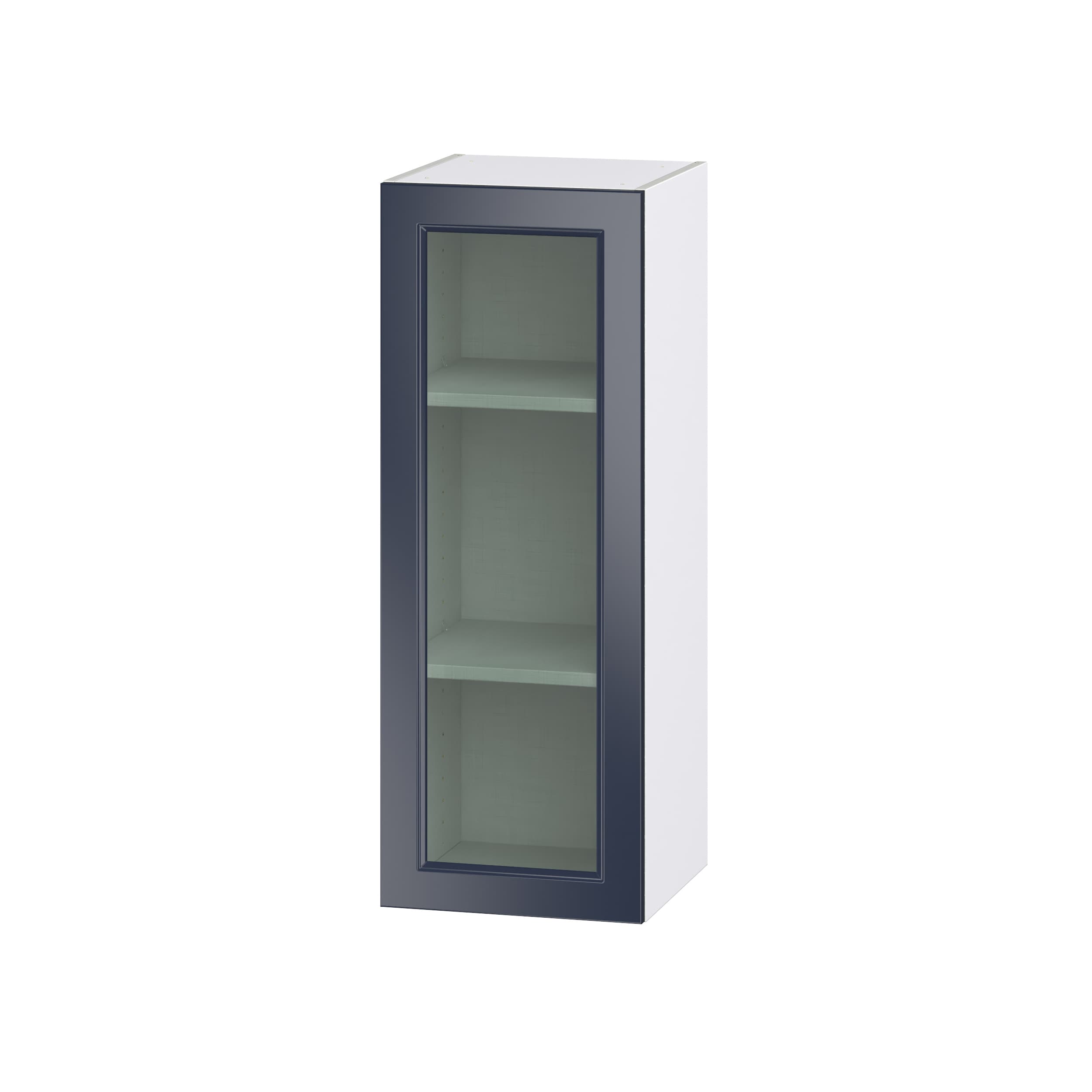 Hugo&Borg DSWG1540(L/R)-LO Lorette 15-in W x 40-in H x 14-in D Navy Blue Wall Fully assembled Cabinet (Glass Panel Shaker)